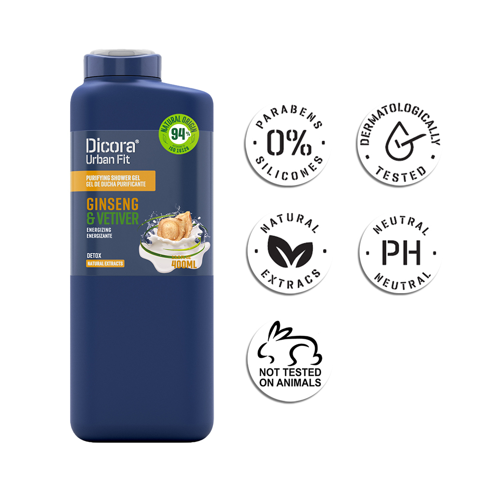 Sữa tắm Dicora Urban Fit Energy - Cỏ hương bài & nhân sâm (400ml)