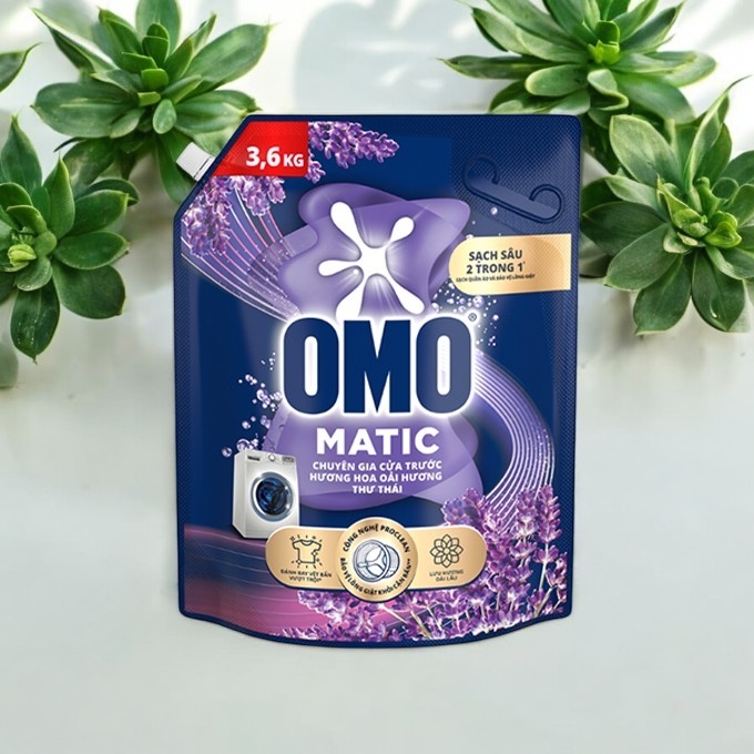 Nước giặt OMO Cửa Trước Hương Hoa Oải Hương Thư Thái 3.6kg - 2
