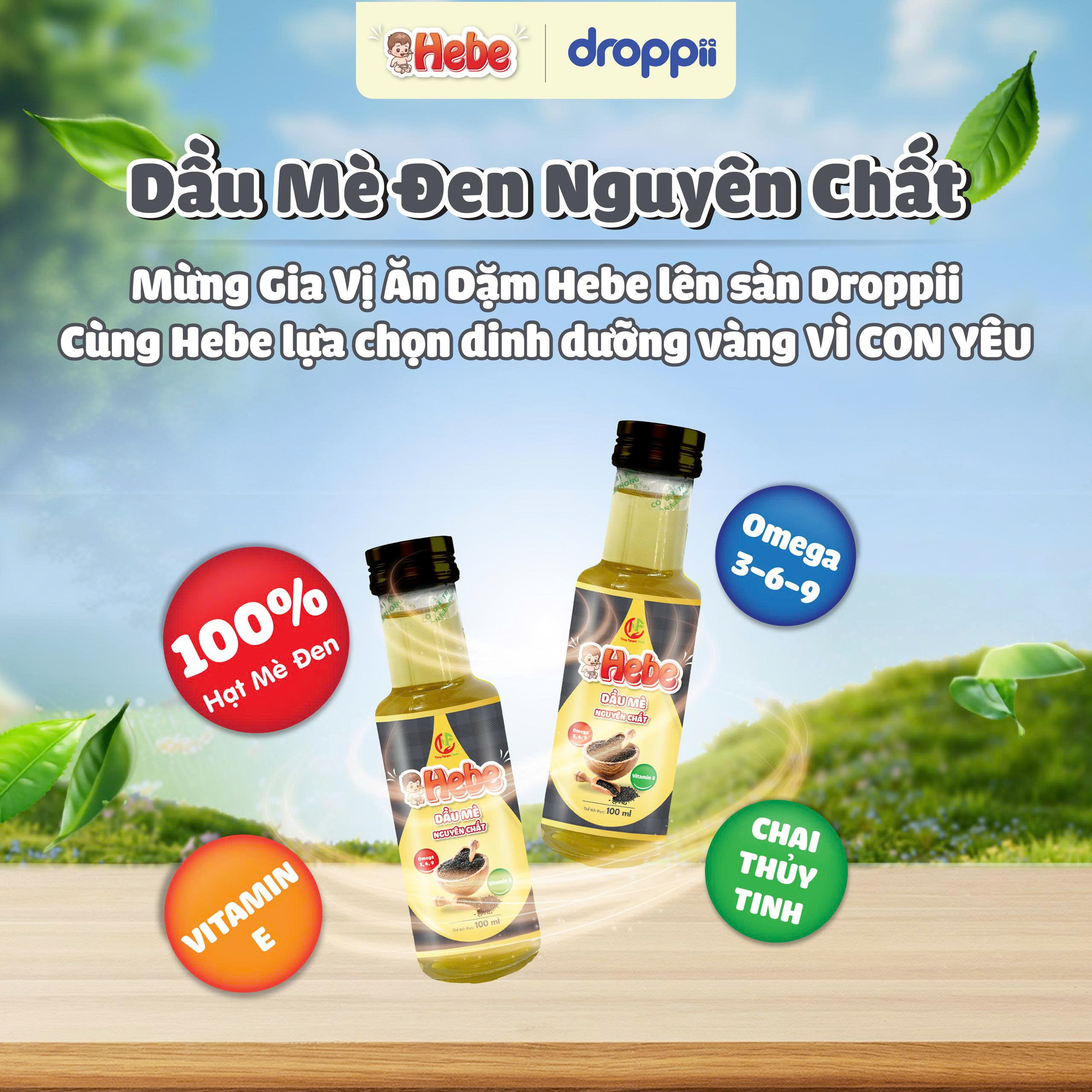 Dầu mè nguyên chất HEBE (chai 100ml) - Phân phối chính hãng