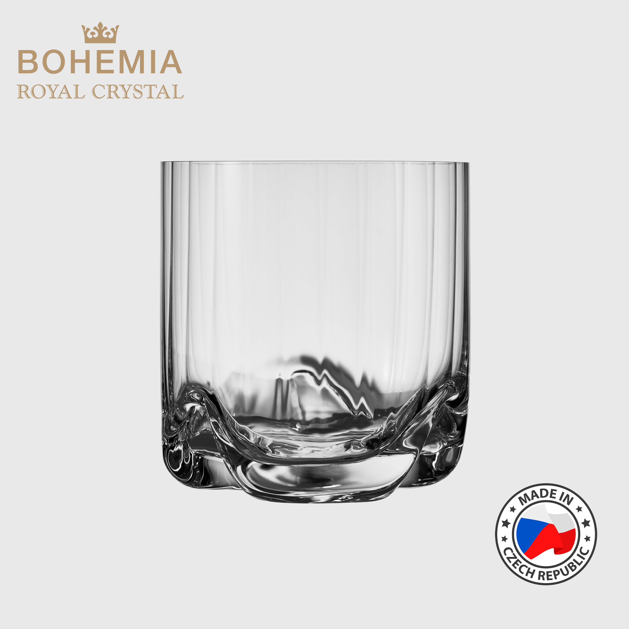 Ly uống nước và whisky pha lê 410ml Bohemia Royal Crystal Set 6 ly - MODEL: Barware Trio Waterfall 410ml - Phân phối chính hãng