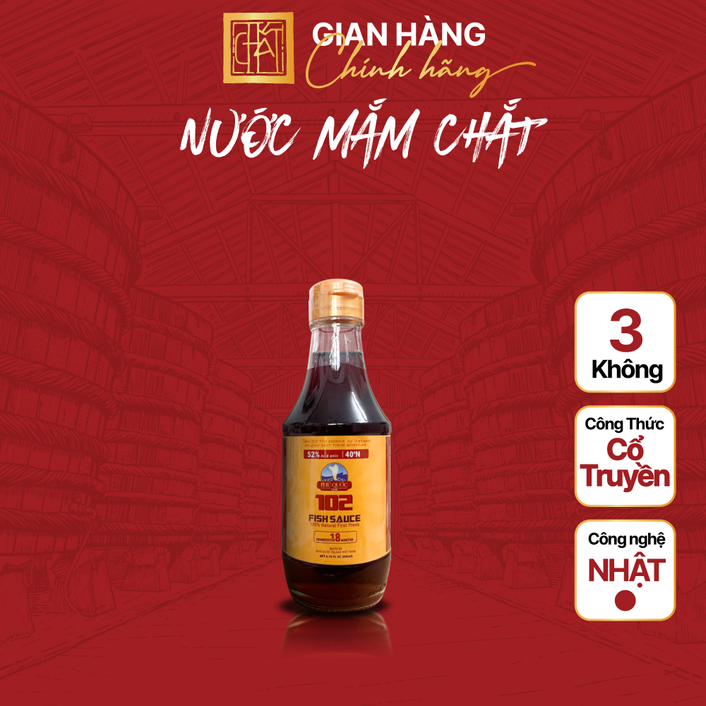 Nước mắm nguyên chất 102 FISH SAUCE (2 chai x 200ml/ 1 chai)