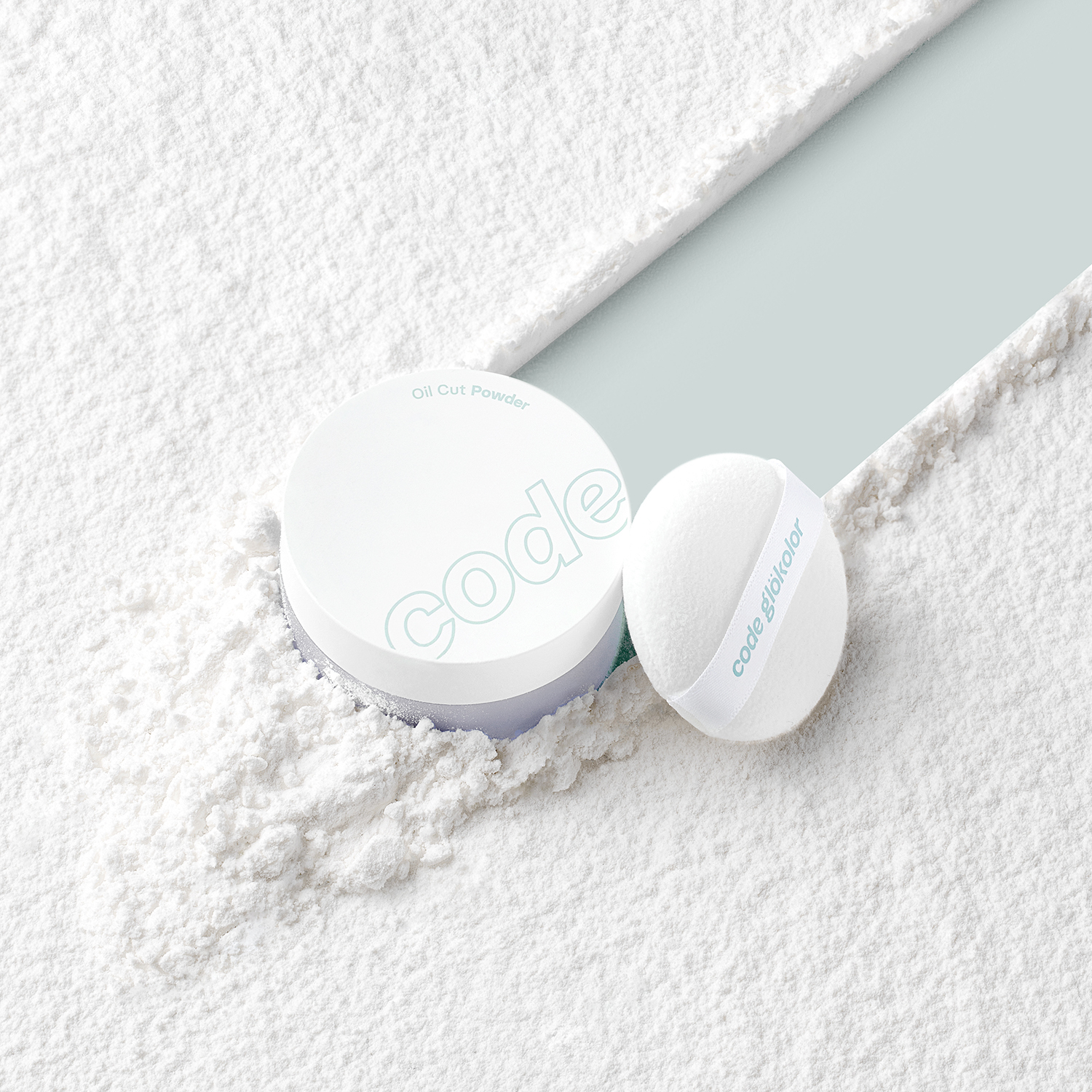 Phấn phủ bột kiềm dầu CODE GLOKOLOR mỏng mịn, hấp thụ dầu thừa, khô thoáng OIL CUT POWDER - 6g