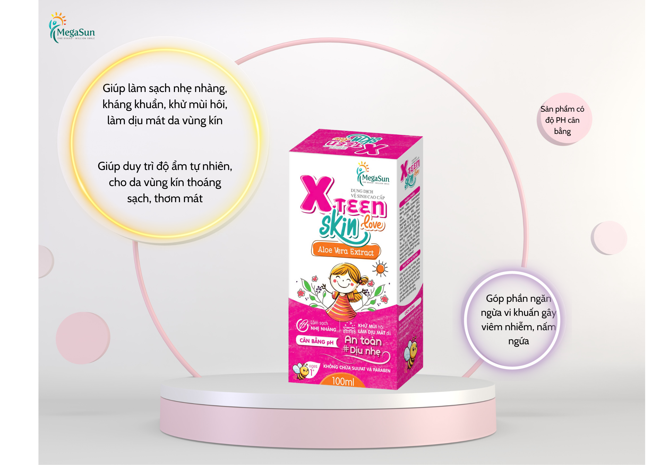 Dung dịch vệ sinh cao cấp MEGA SUN XTeen Skin Love 100ml