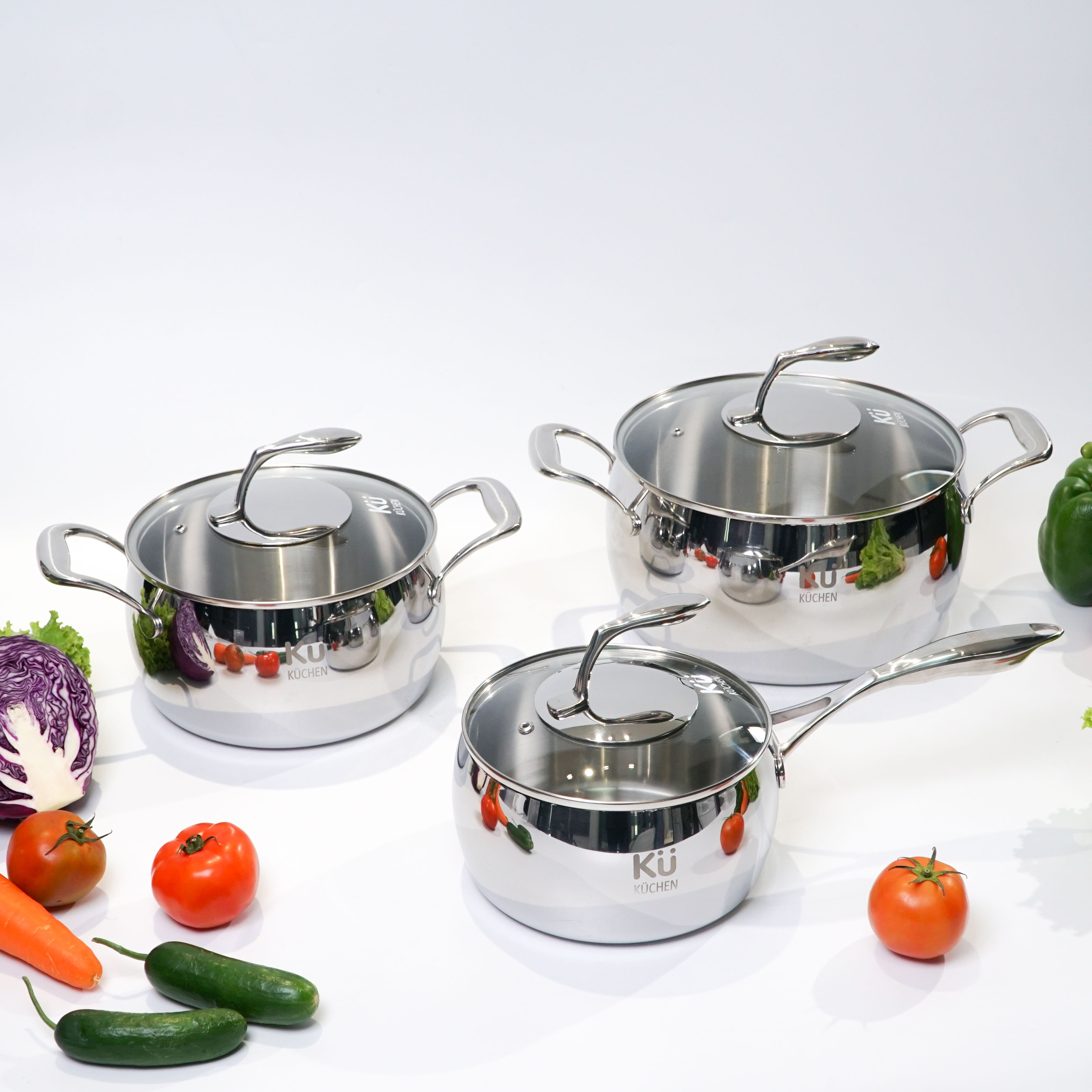 Bộ 3 nồi quả táo inox 316 cao cấp KUCHEN (FDA) - Phân phối chính hãng