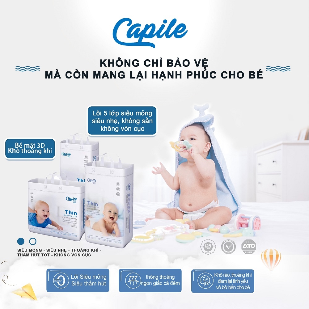 Tã dán trẻ em Capile Size NB (Sơ sinh - 5kg)-duoc-ban-tai-Siêu thị online Nhi Bống