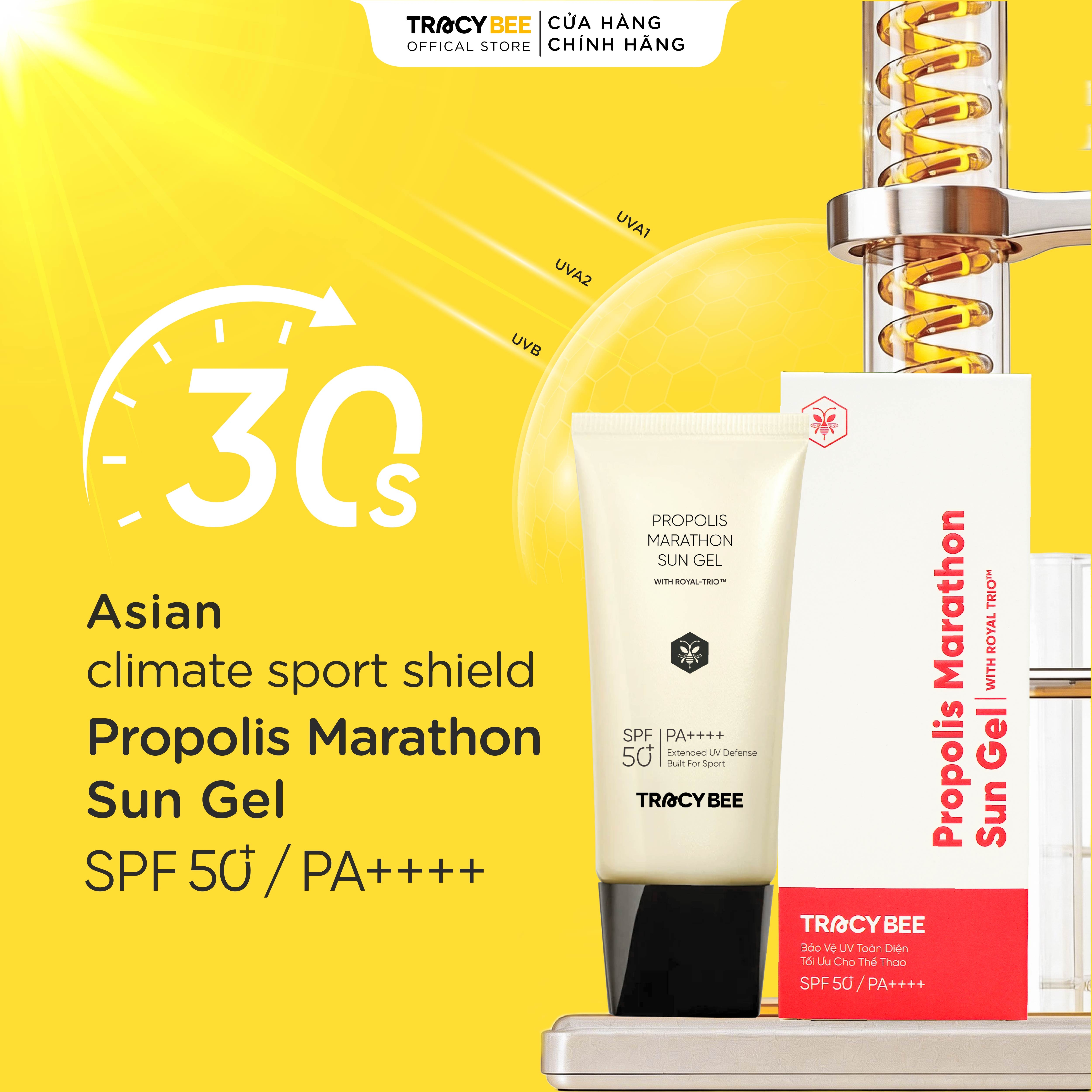 Kem chống nắng Tracybee Propolis Marathon bền bỉ ngoài trời cho mọi loại da SPF50+ PA++++(50ml)