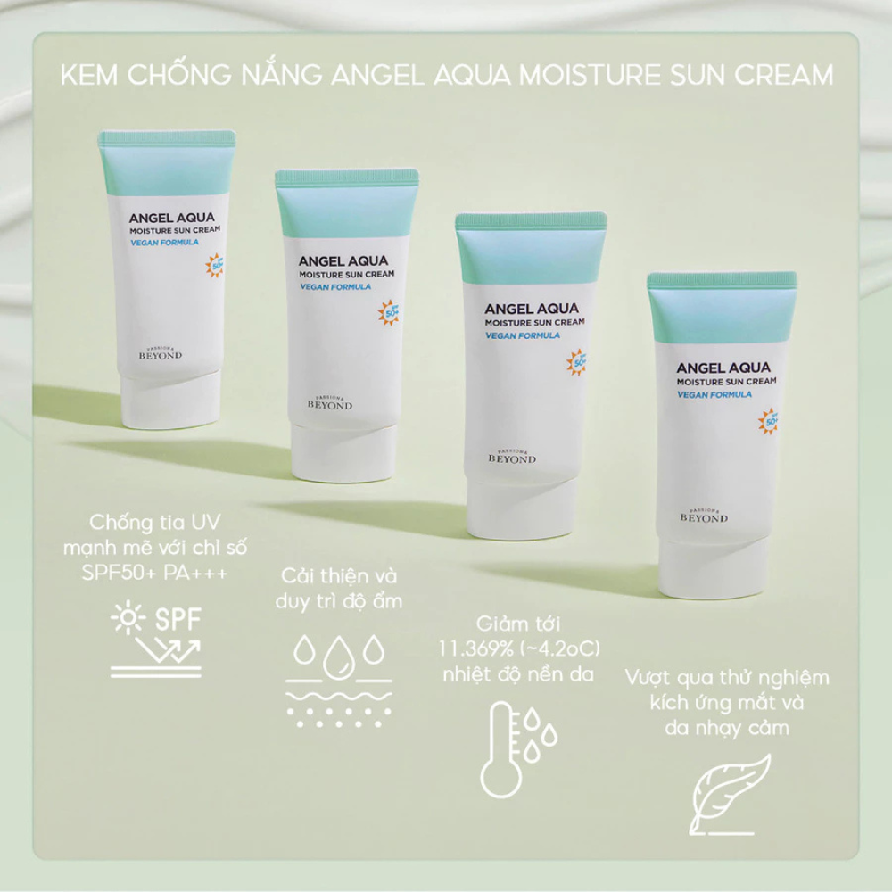 Kem chống nắng dưỡng ẩm làm dịu Thuần chay BEYOND Angel Aqua Moisture Sun Cream 50ml - 8