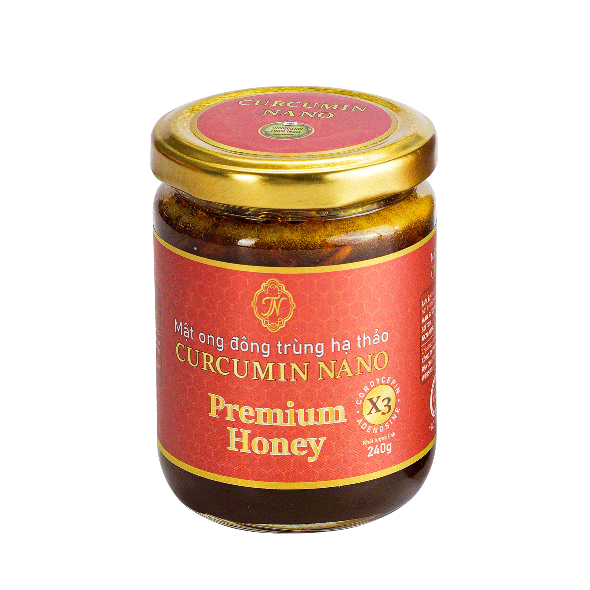 Mật ong đông trùng hạ thảo Curcumin Nano (Hũ 240g)