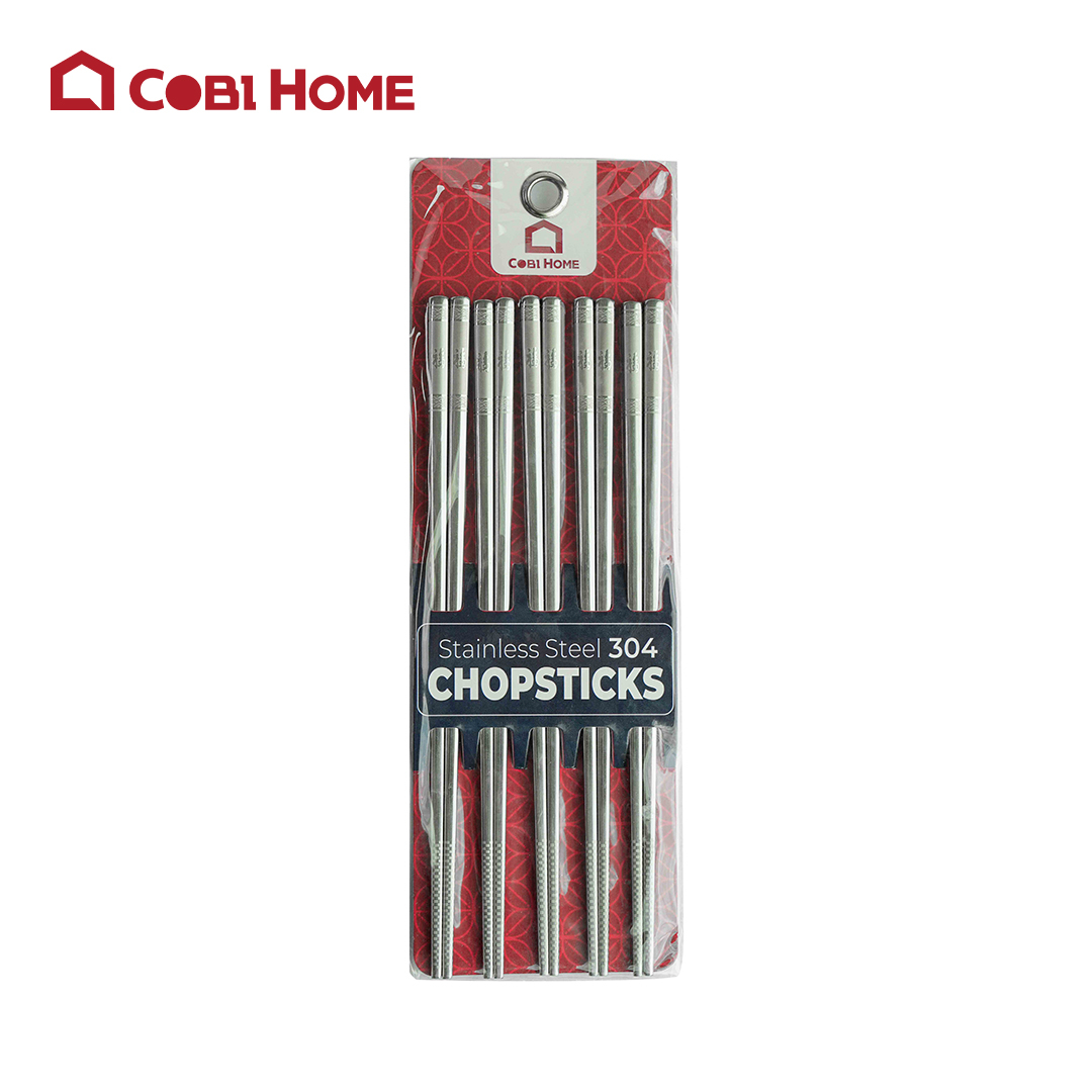 Set đũa Inox 5 đôi khắc chữ PHÚC mang ý nghĩa may mắn bình an - 376726 - Phân phối chính hãng