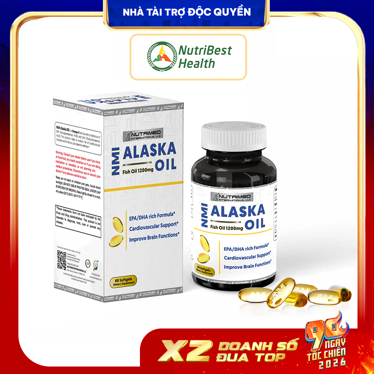 NMI Alaska Oil 60 viên - Bổ Sung Omega-3 - Phân phối chính hãng