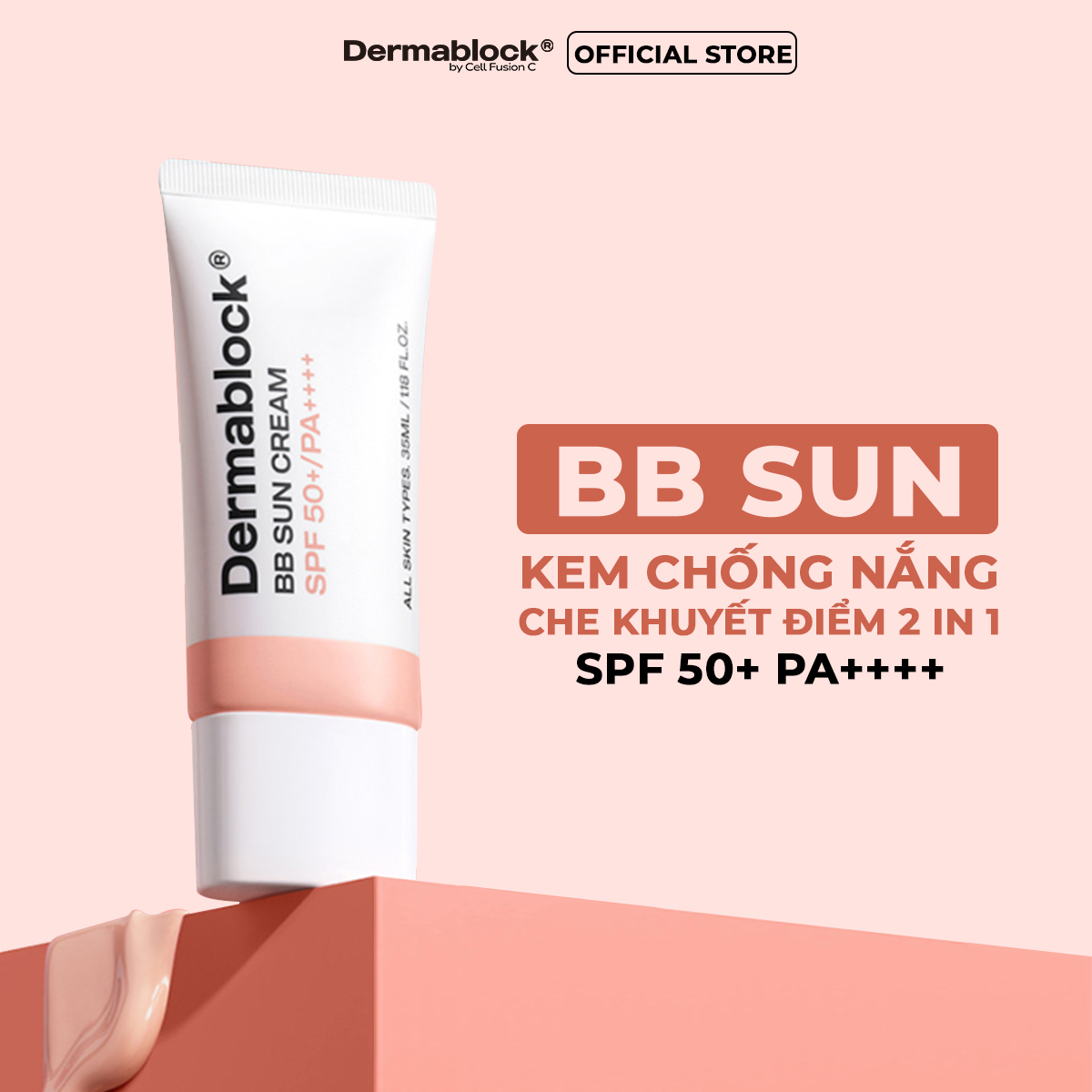 Kem chống nắng che khuyết điểm 2 in 1 Dermablock BB Sun Cream SPF50+ PA++++ 35ml - 2