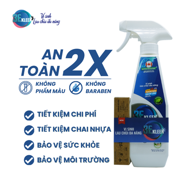 Bộ vi sinh lau chùi đa năng 3E Kleen (01 chai 500ml + 03 ống 5ml) - 2