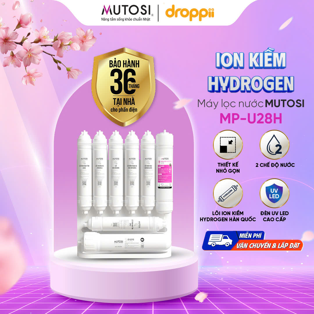 Máy lọc nước để gầm ion kiềm hydrogen Mutosi MP-U28H - Phân phối chính hãng