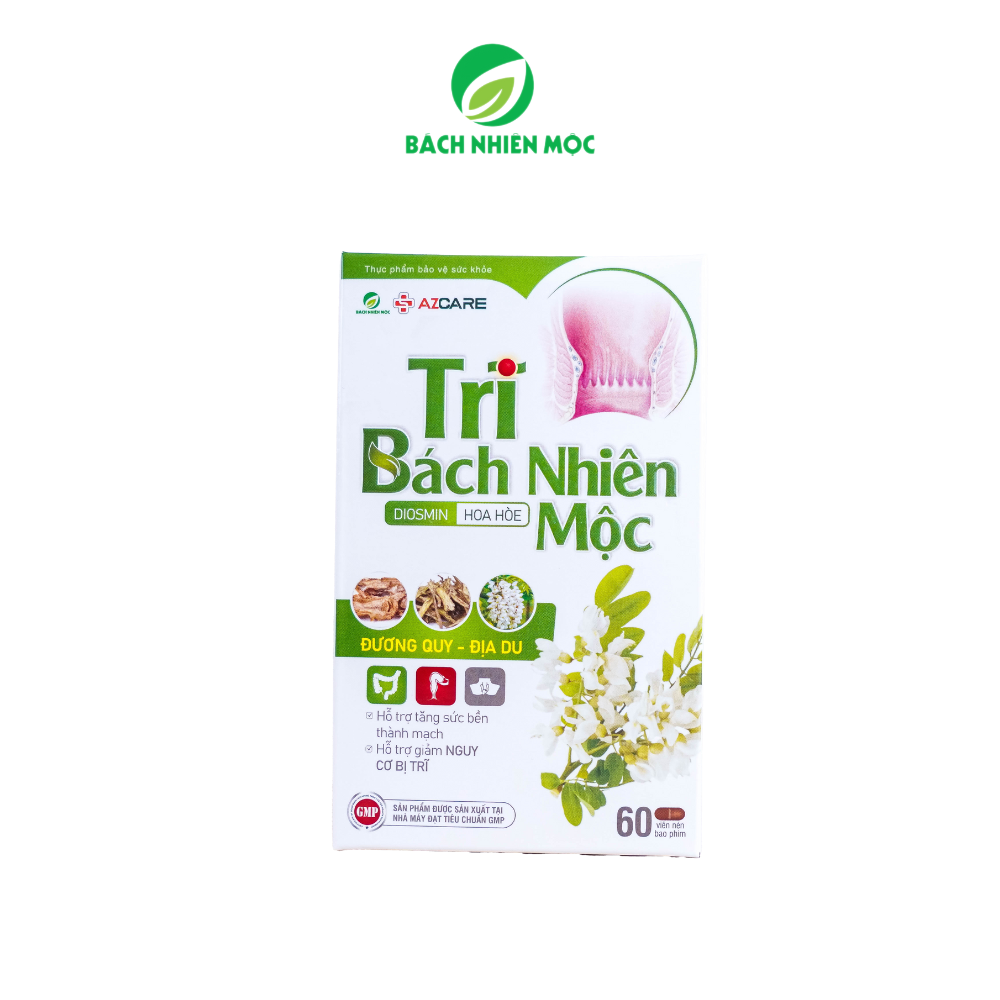 TPBVSK Trĩ Bách Nhiên Mộc hỗ trợ tăng sức bền thành mạch, giảm nguy cơ bị trĩ (Hộp 60 viên)