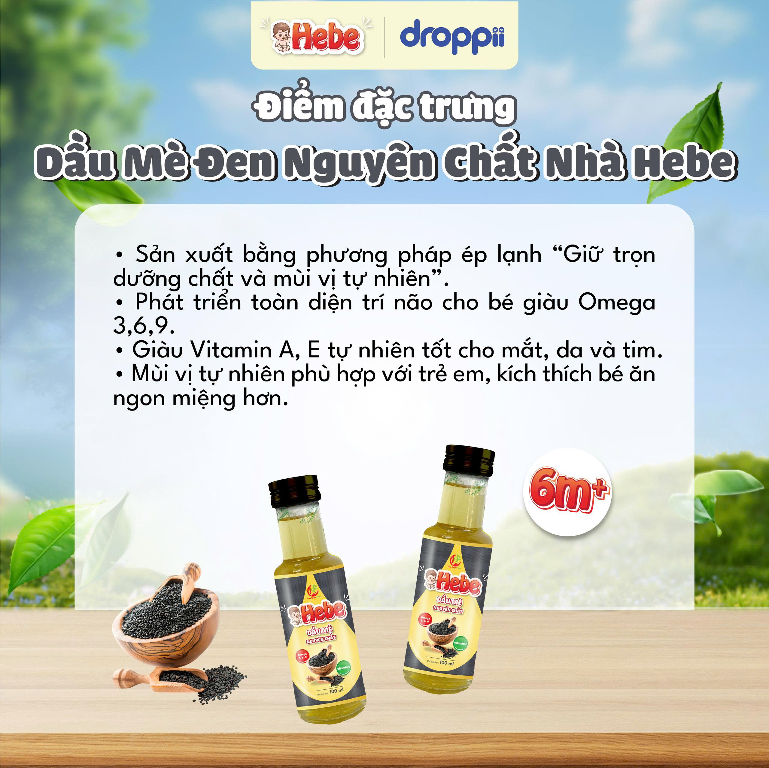 Dầu mè nguyên chất HEBE (chai 100ml) - 4