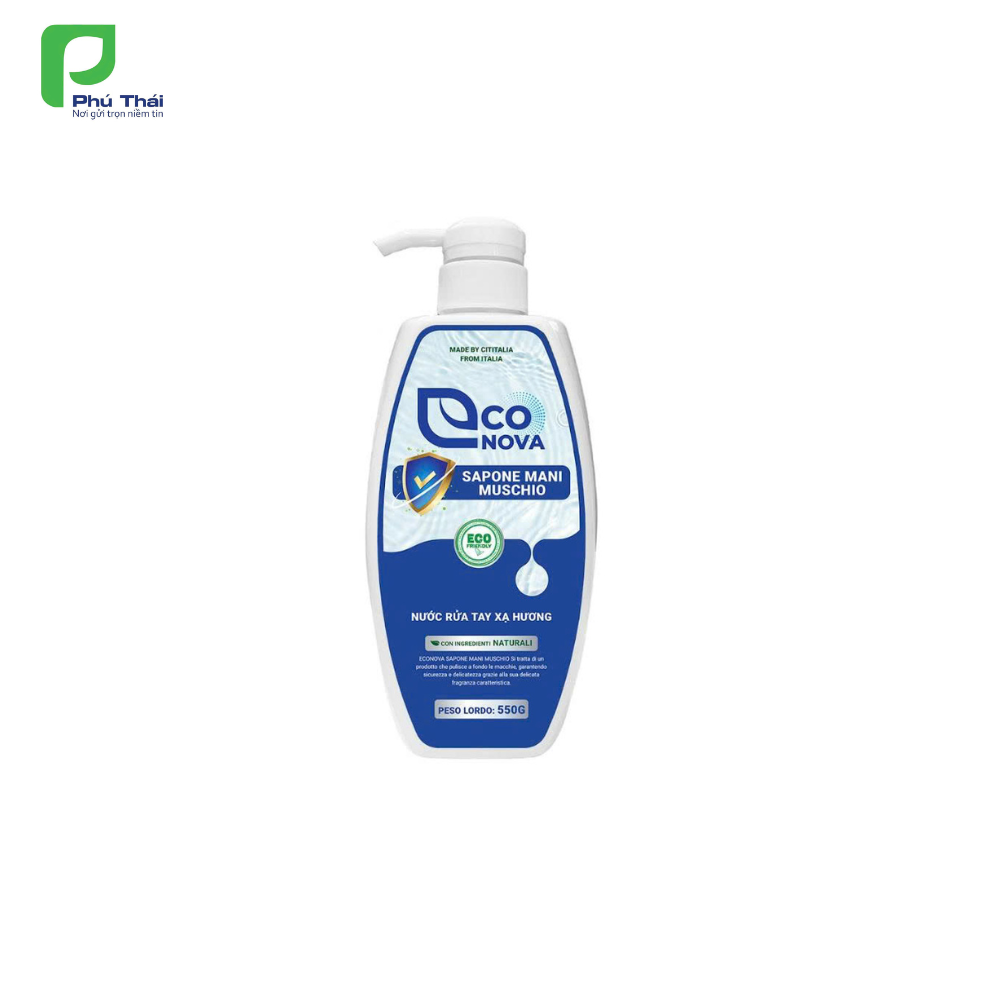 Nước rửa tay xạ hương Econova (Chai 550g)