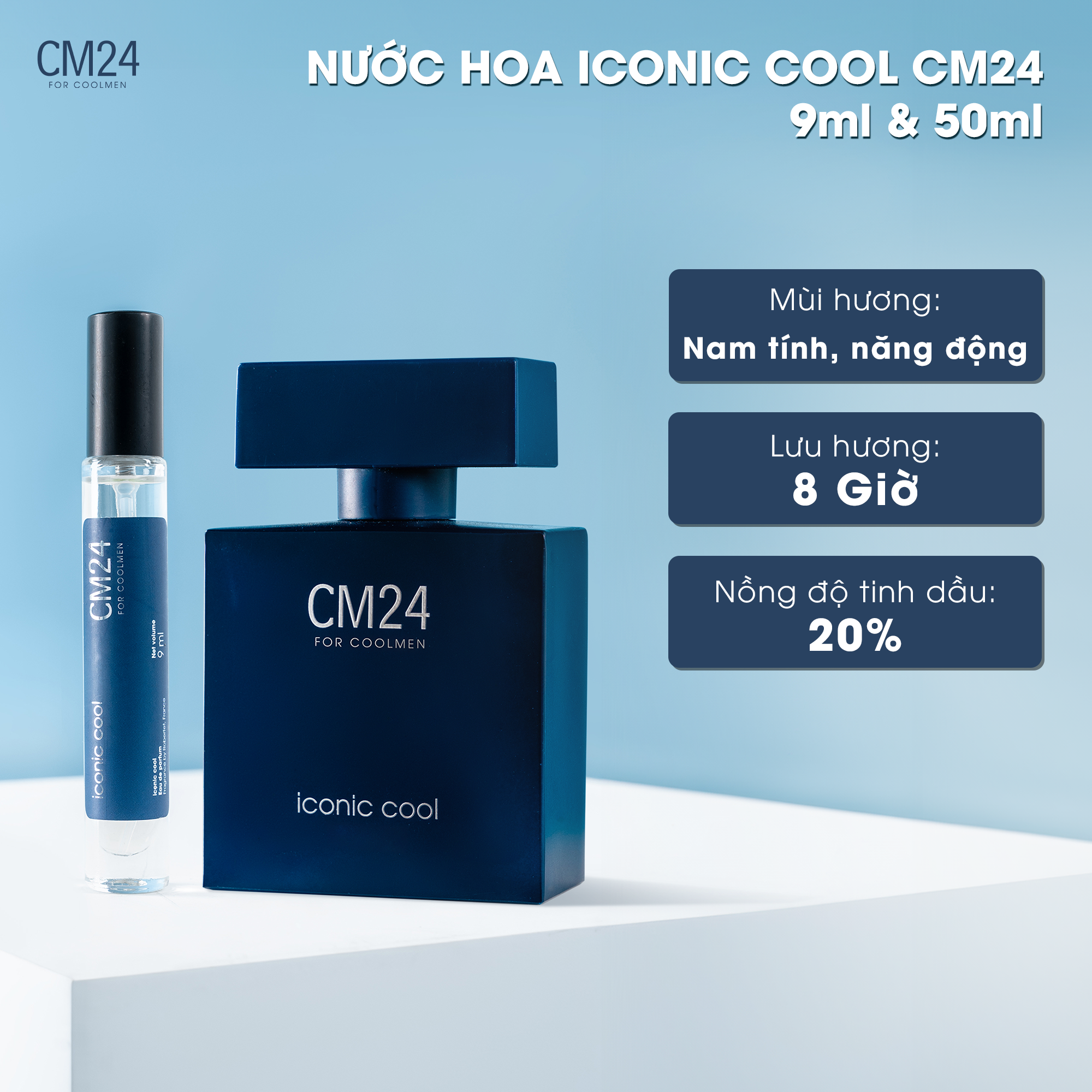 Nước hoa nam CM24 Iconic Cool lưu hương 6-8h 50ml - 6