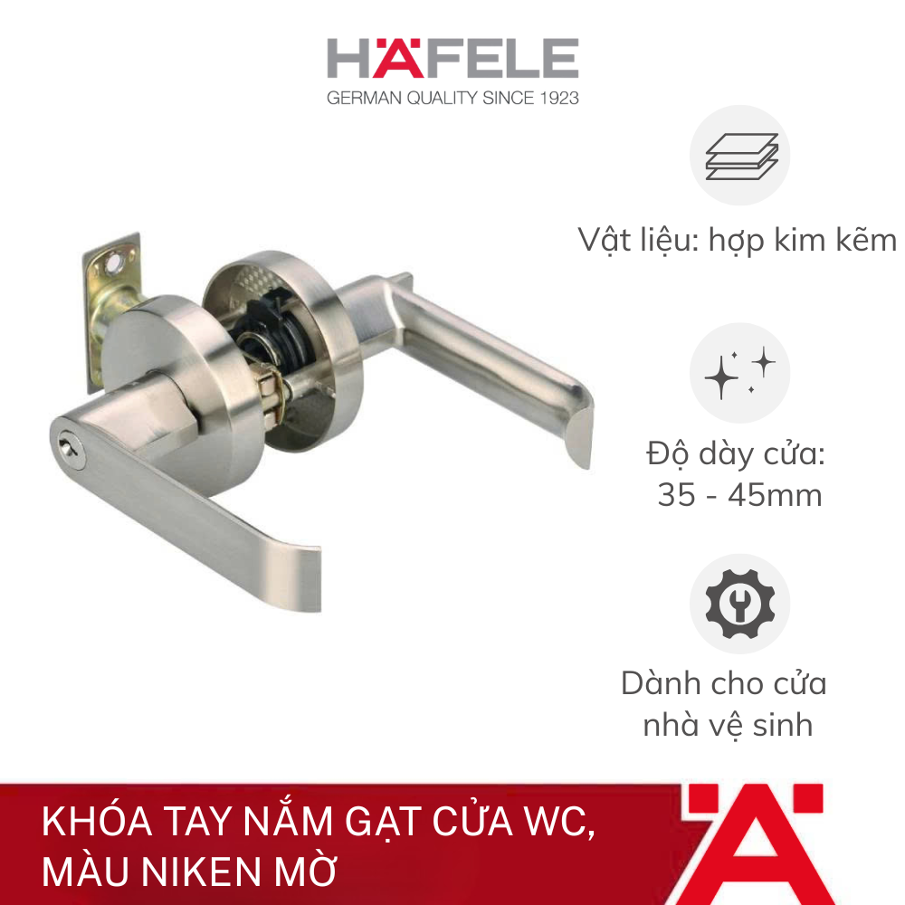 KHÓA TAY NẮM GẠT CỬA WC, MÀU NIKEN MỜ 911.63.226 - Phân phối chính hãng