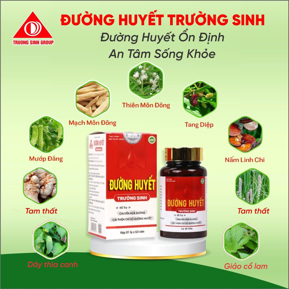 TPBVSK Đường huyết Trường Sinh Hộp 60v - Phân phối chính hãng