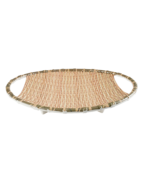 Dĩa mây tre đan oval có tay cầm Size 30.5_JM181001_378160