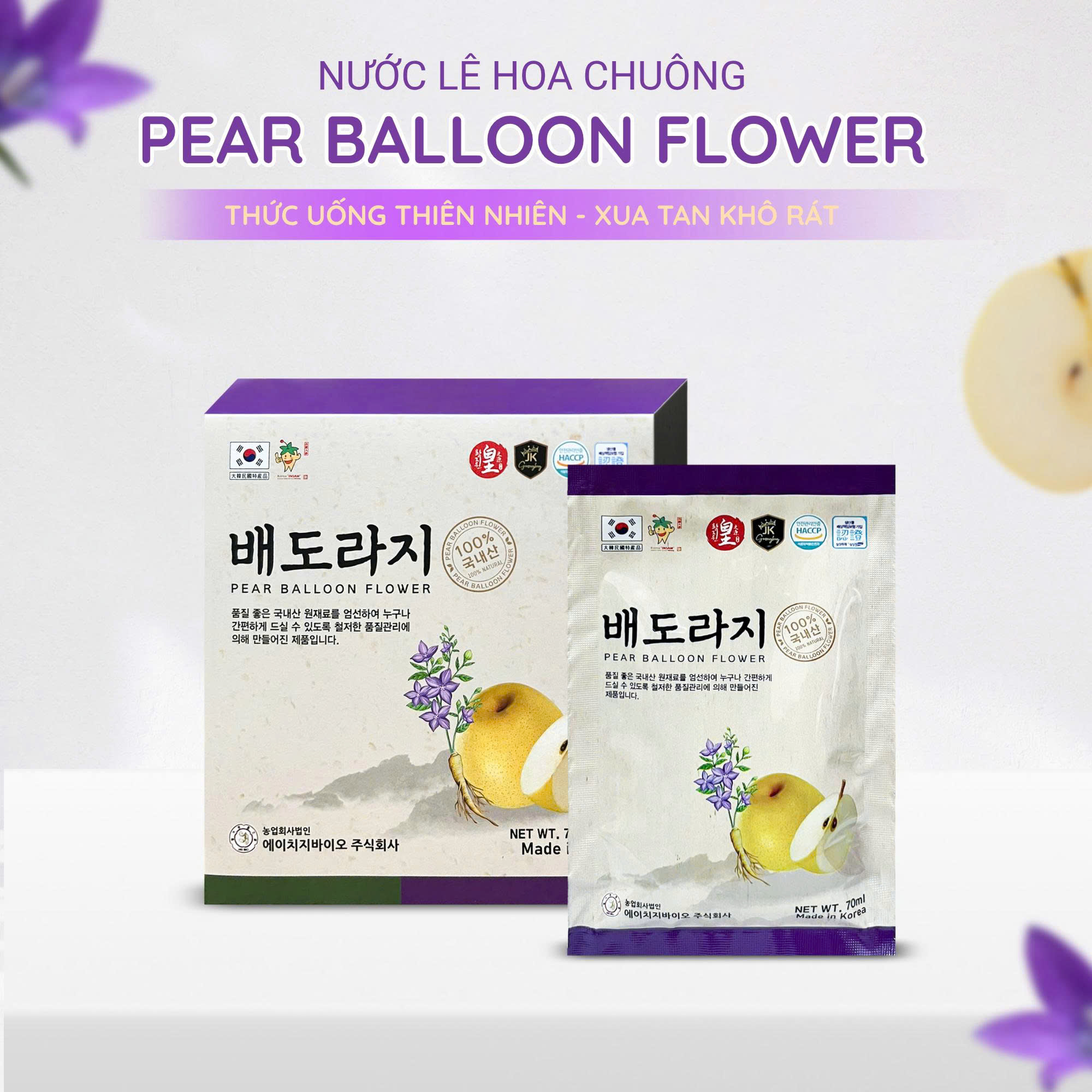 Nước lê hoa chuông 70ml x 20 gói