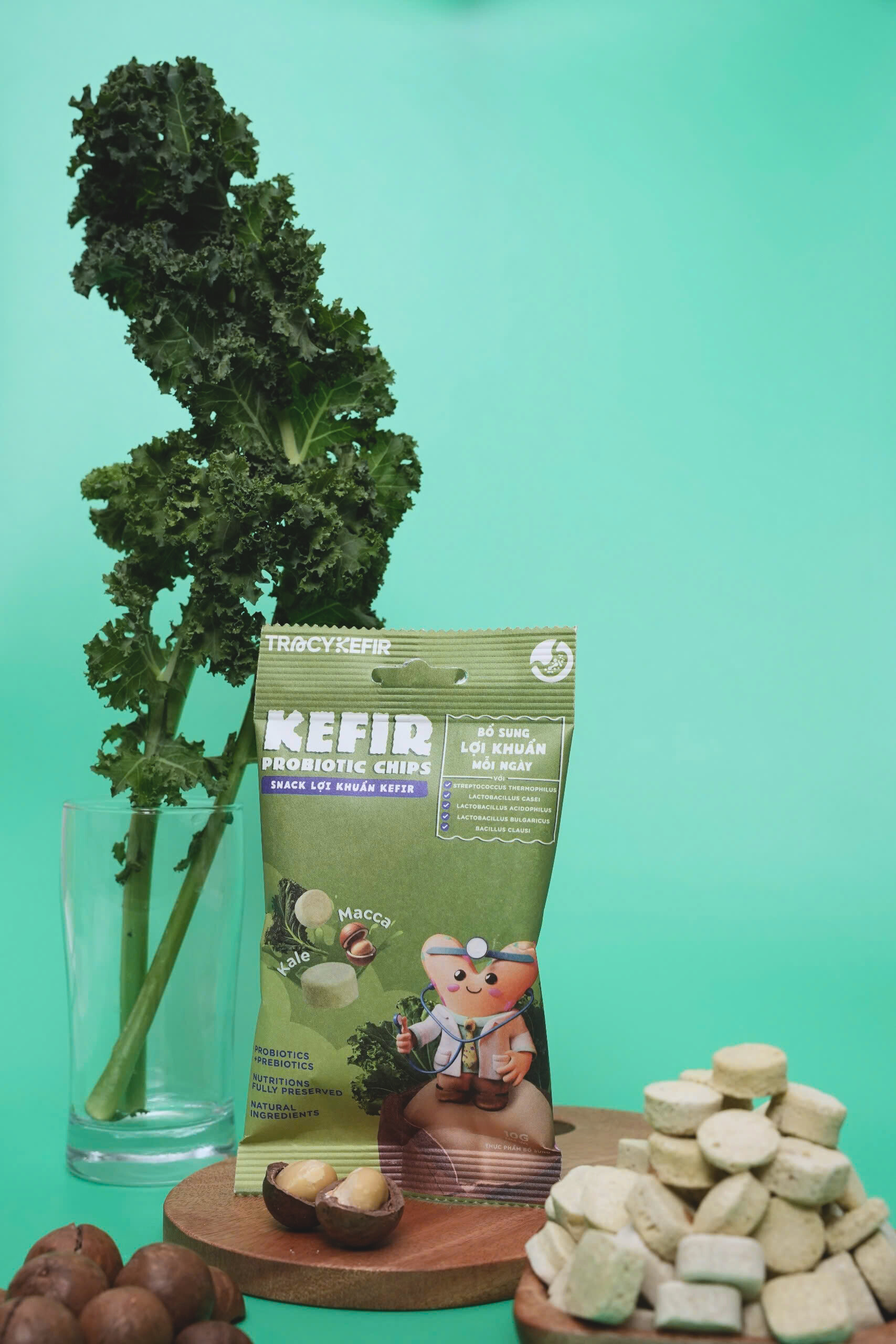 Hộp Snack Lợi Khuẩn Kefir Kale Và Macca (5 gói)