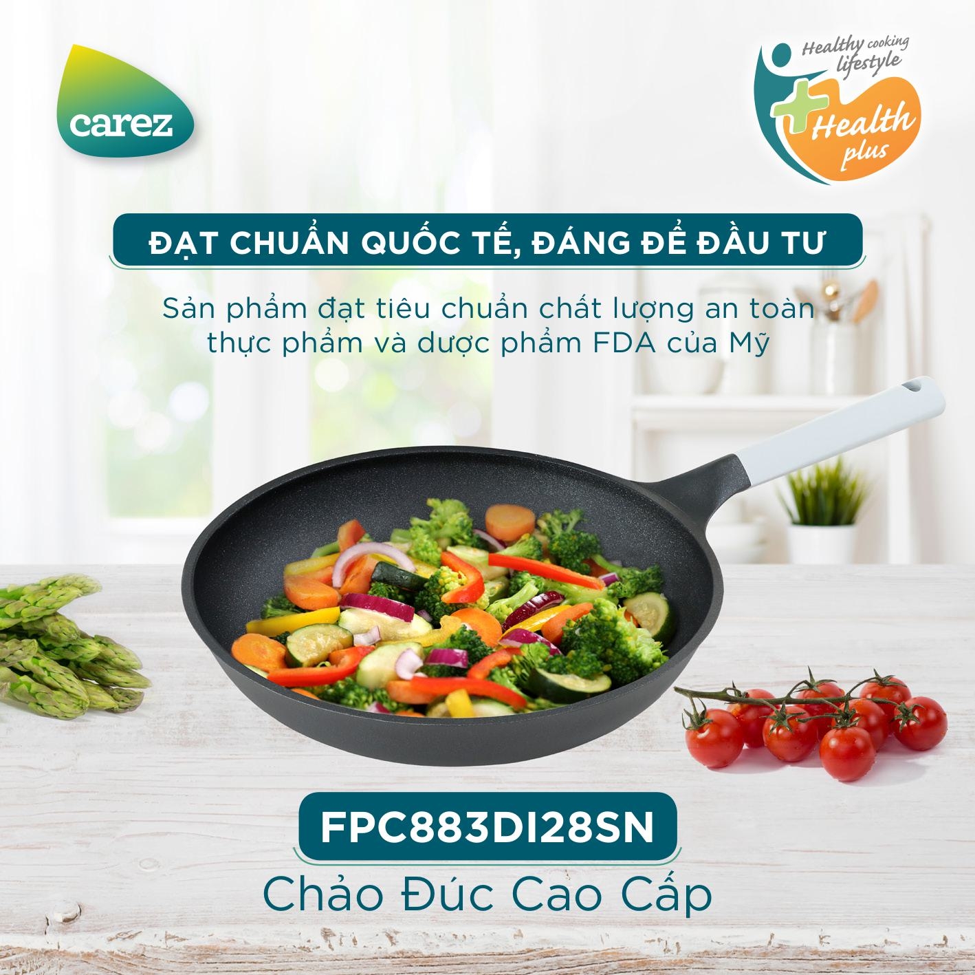 Chảo nhôm đúc nguyên khối CAREZ FPC883DI28SN kích cỡ 28cm
