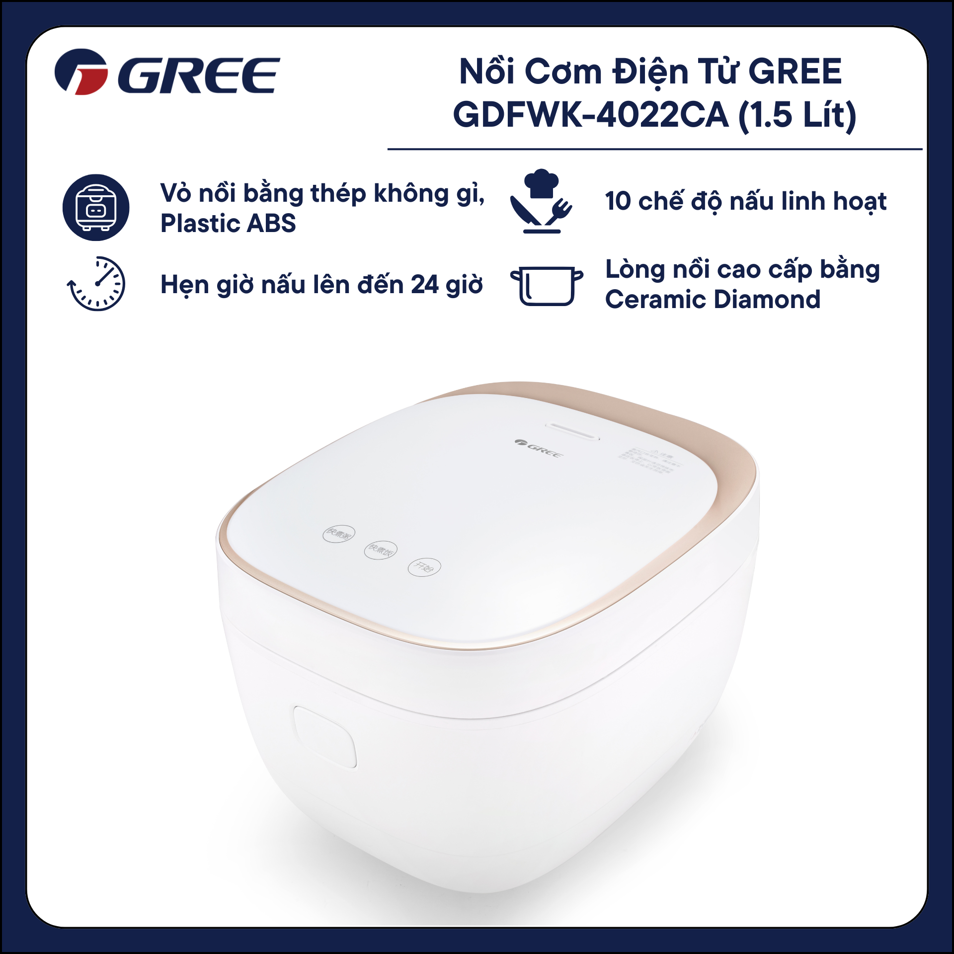 Nồi cơm điện Gree GDFWK-4022Ca - Phân phối chính hãng