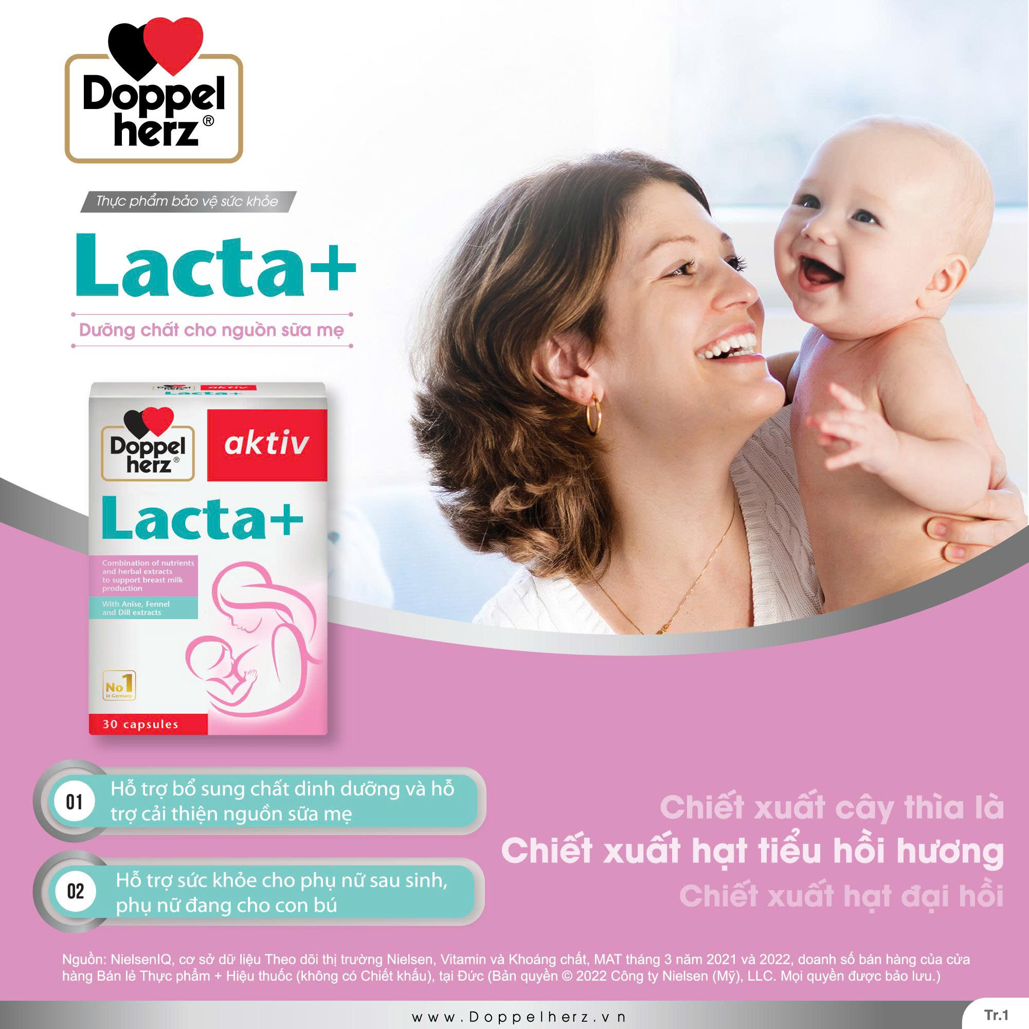 TPBVSK  Lacta+ hỗ trợ dinh dưỡng cho nguồn sữa mẹ sau sinh
