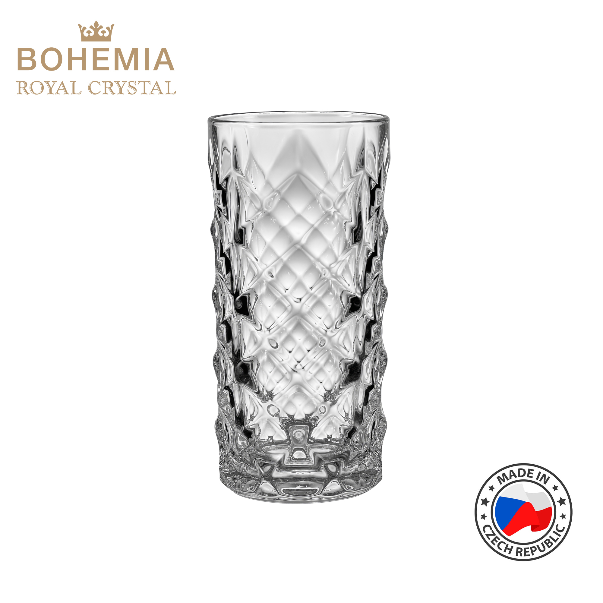 Cốc uống nước cao uống hoa quả pha lê 330ml Bohemia Royal Crystal Set 6 ly - MODEL: Tiny 330ml