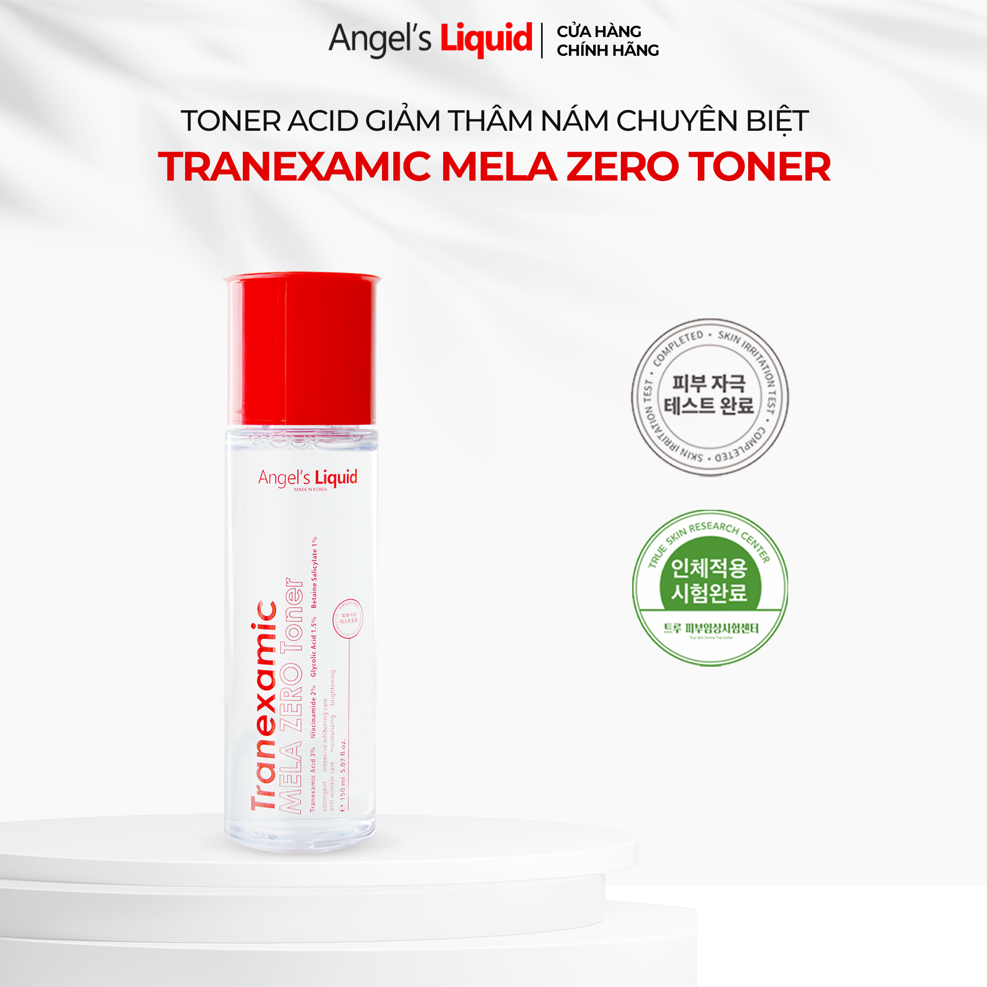 Toner acid ANGEL'S LIQUID TRANEXAMIC MELA ZERO hỗ trợ giảm thâm nám chuyên biệt (chai 150ml)