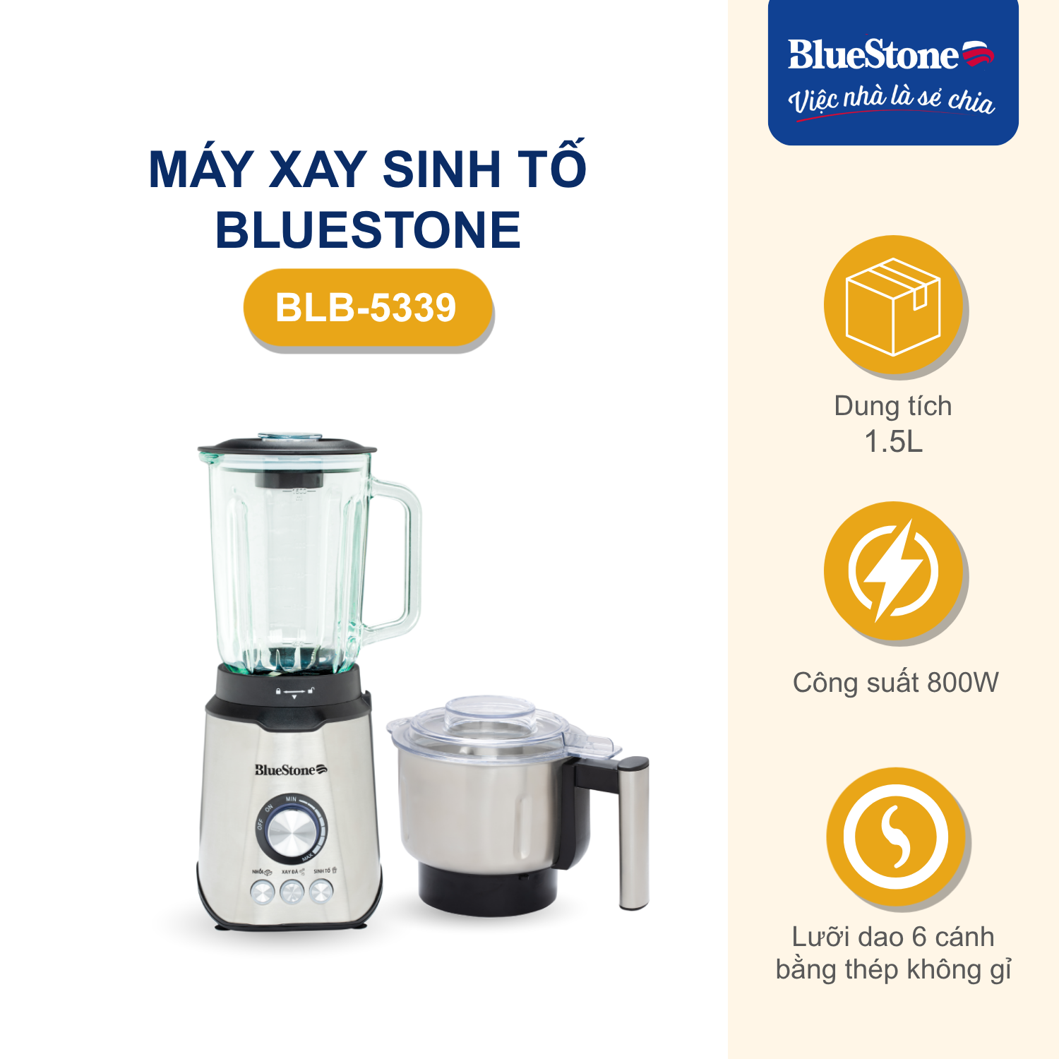 Máy Xay Sinh Tố BLUESTONE BLB-5339 - Phân phối chính hãng