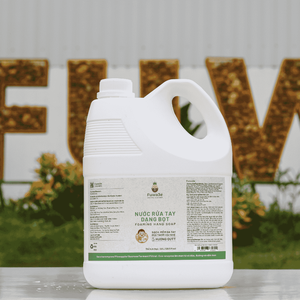 Nước rửa tay dạng bọt Fuwa3e - Bọt siêu mịn, hỗ trợ làm sạch nhanh hơn cho bé 3.8L