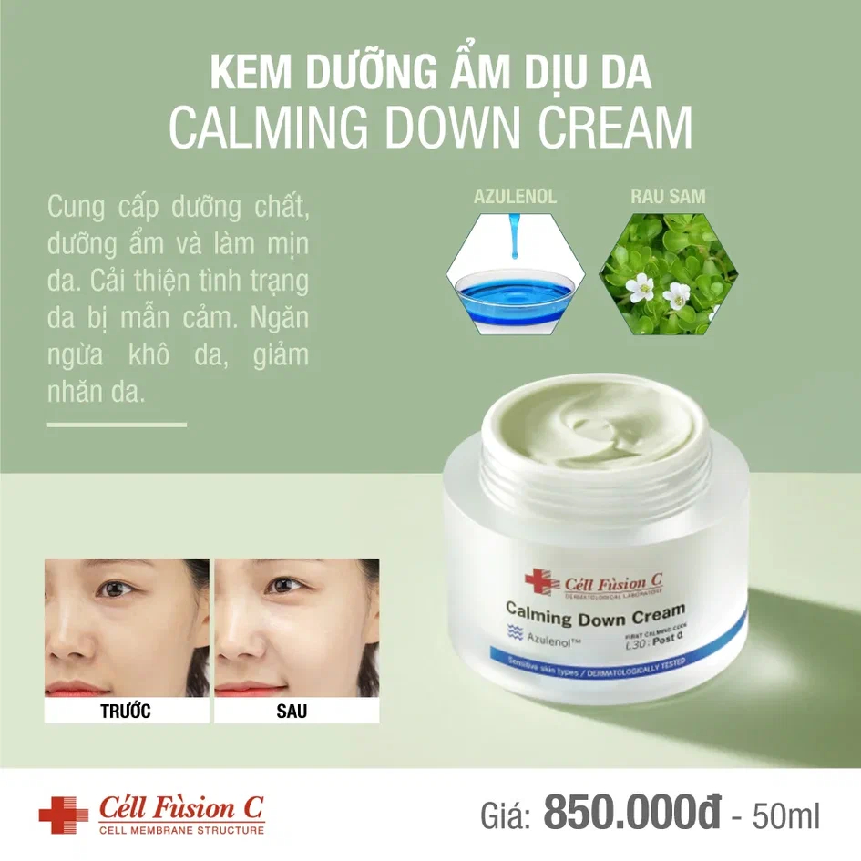 Kem dưỡng cấp ẩm & giảm ửng đỏ, dịu da Cell Fusion C Calming Down Cream 50ml - 5