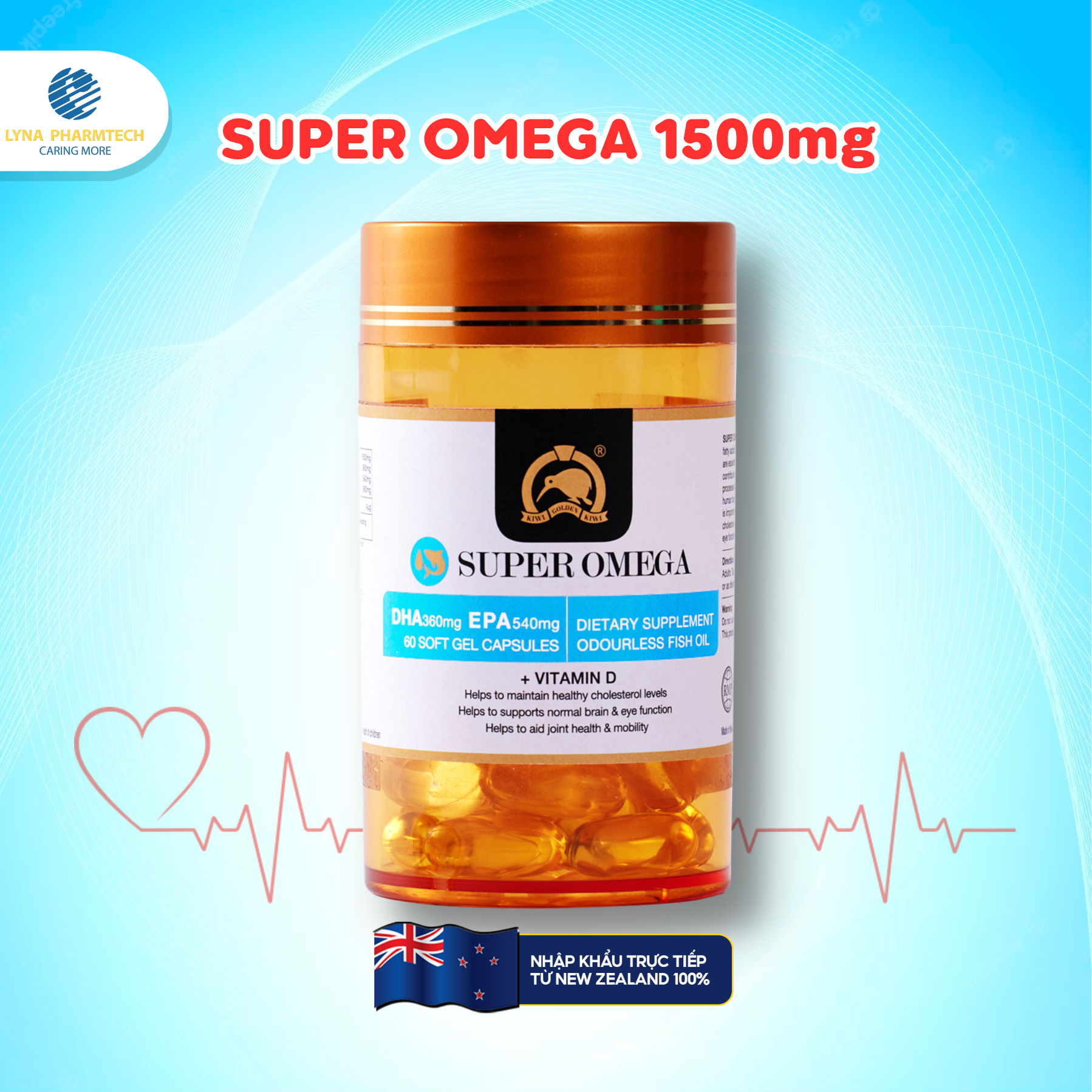 Viên dầu cá hàm lượng cao Super Omega hỗ trợ giảm Cholesterol máu, tăng cường chức năng não và mắt-duoc-ban-tai-Droppiimart