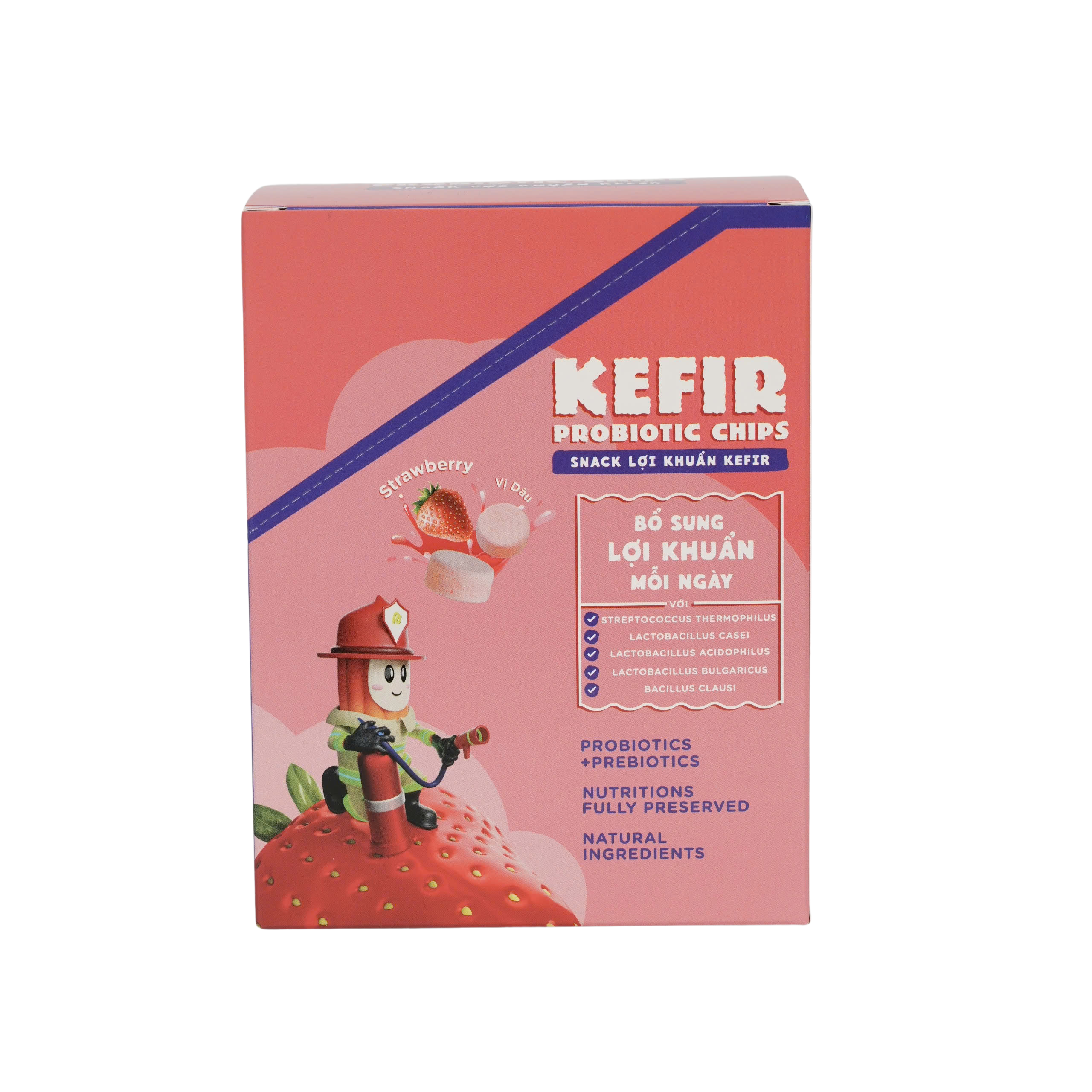 Hộp Snack Lợi Khuẩn Kefir Vị Dâu (5 gói) - Phân phối chính hãng