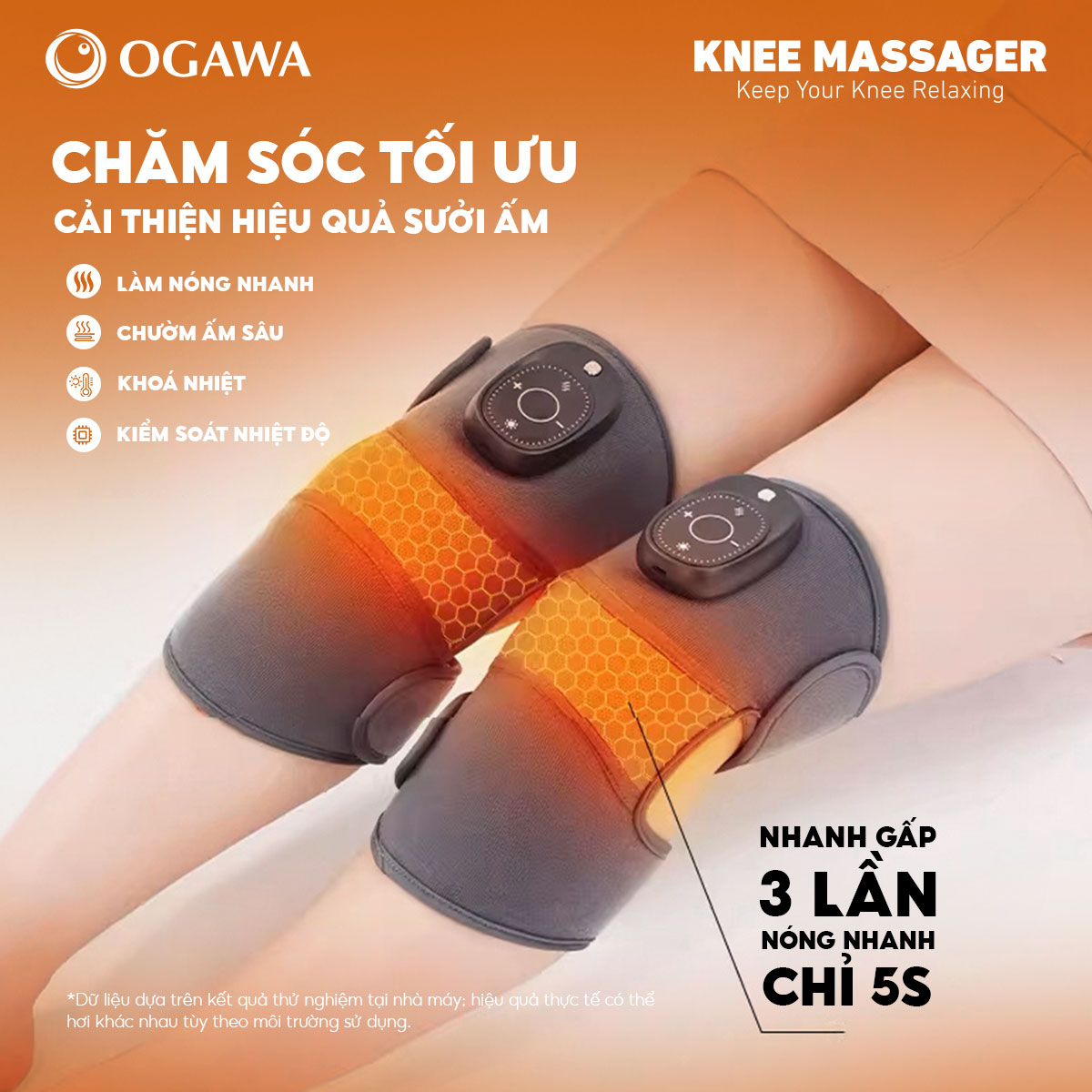 Massage đầu gối OF-1735, màu xám , hiệu Ogawa