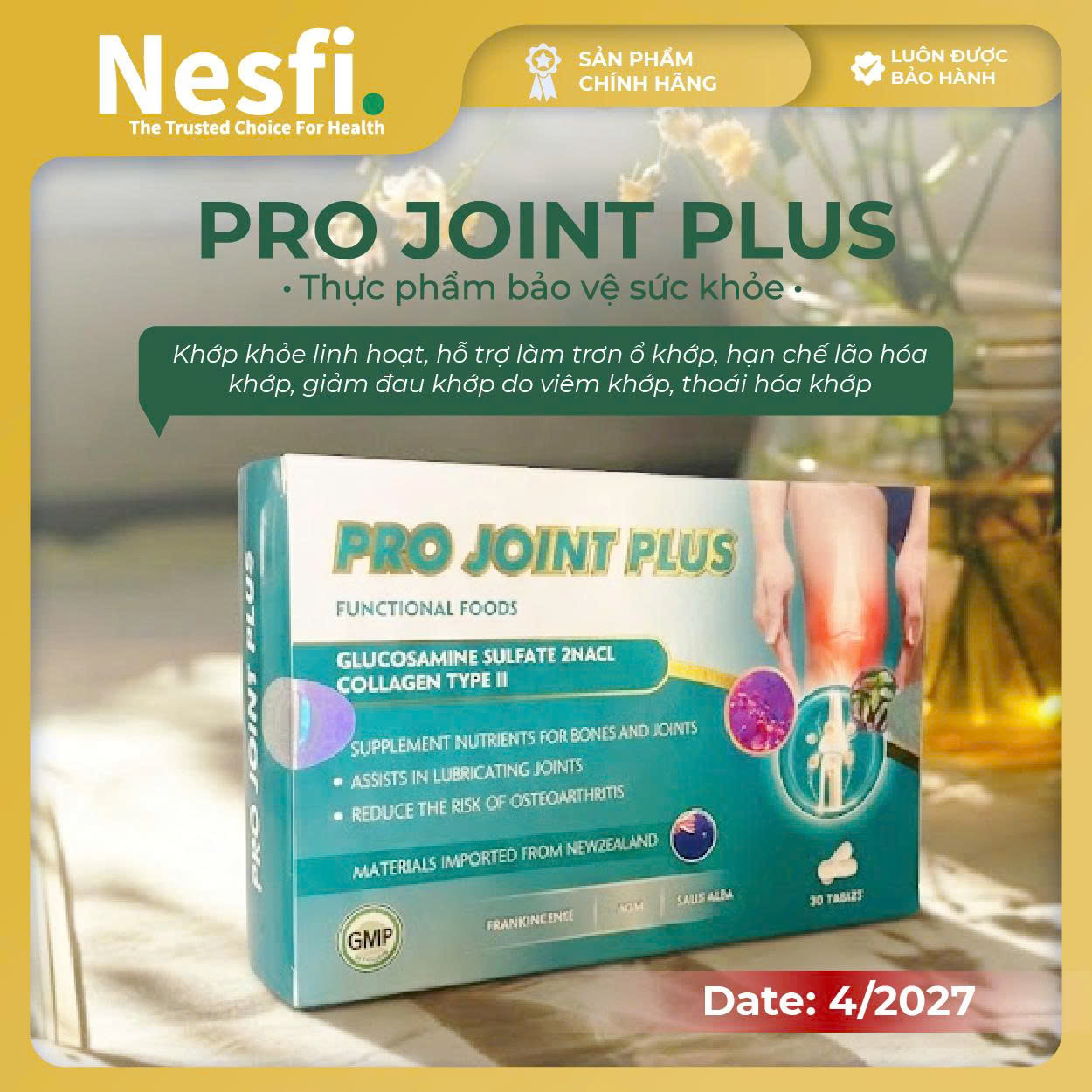 (HSD: 04/2027) TPBVSK PRO JOINT PLUS (hỗ trợ giảm đau khớp, viêm khớp, thoái hóa khớp) Hộp 30 viên - Phân phối chính hãng