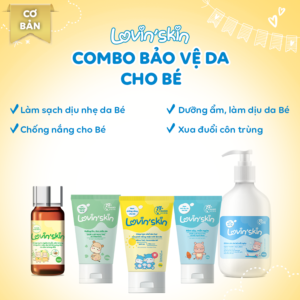 Combo bảo vệ da toàn diện cho bé Lovin'Skin