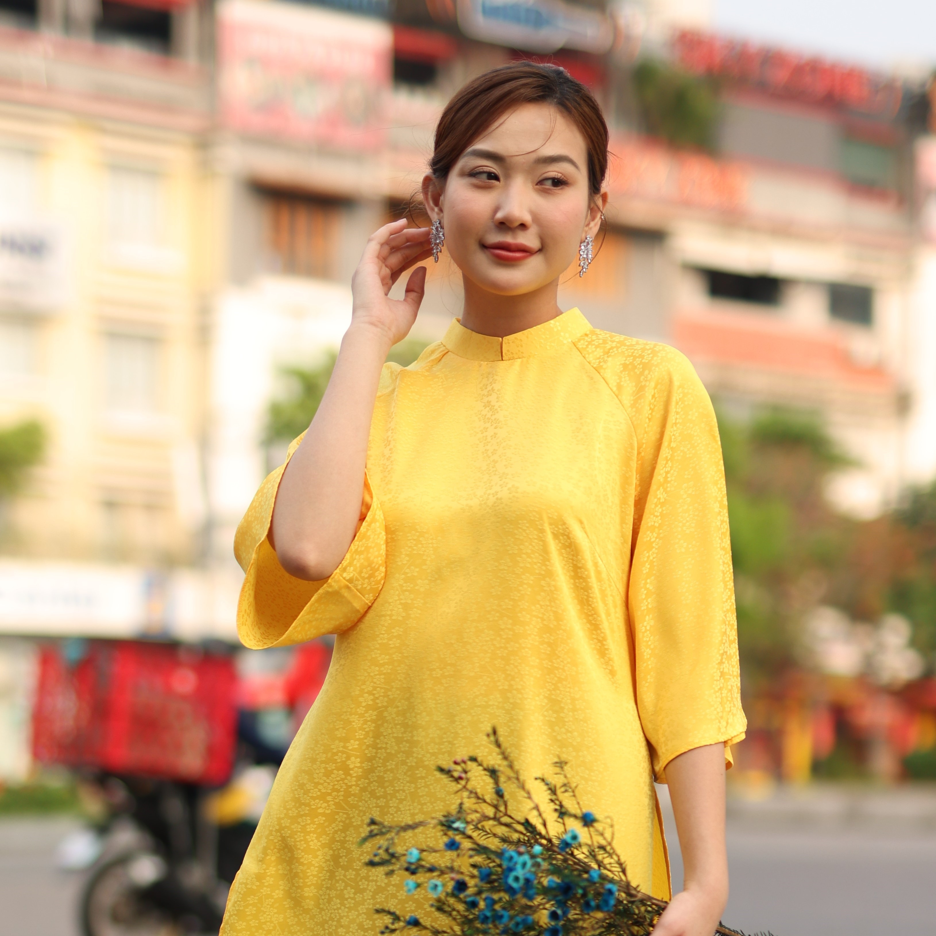 Set Áo dài có cổ Gấm hoa Mộc Nhiên-duoc-ban-tai-Siêu Thị Ánh Nguyệt