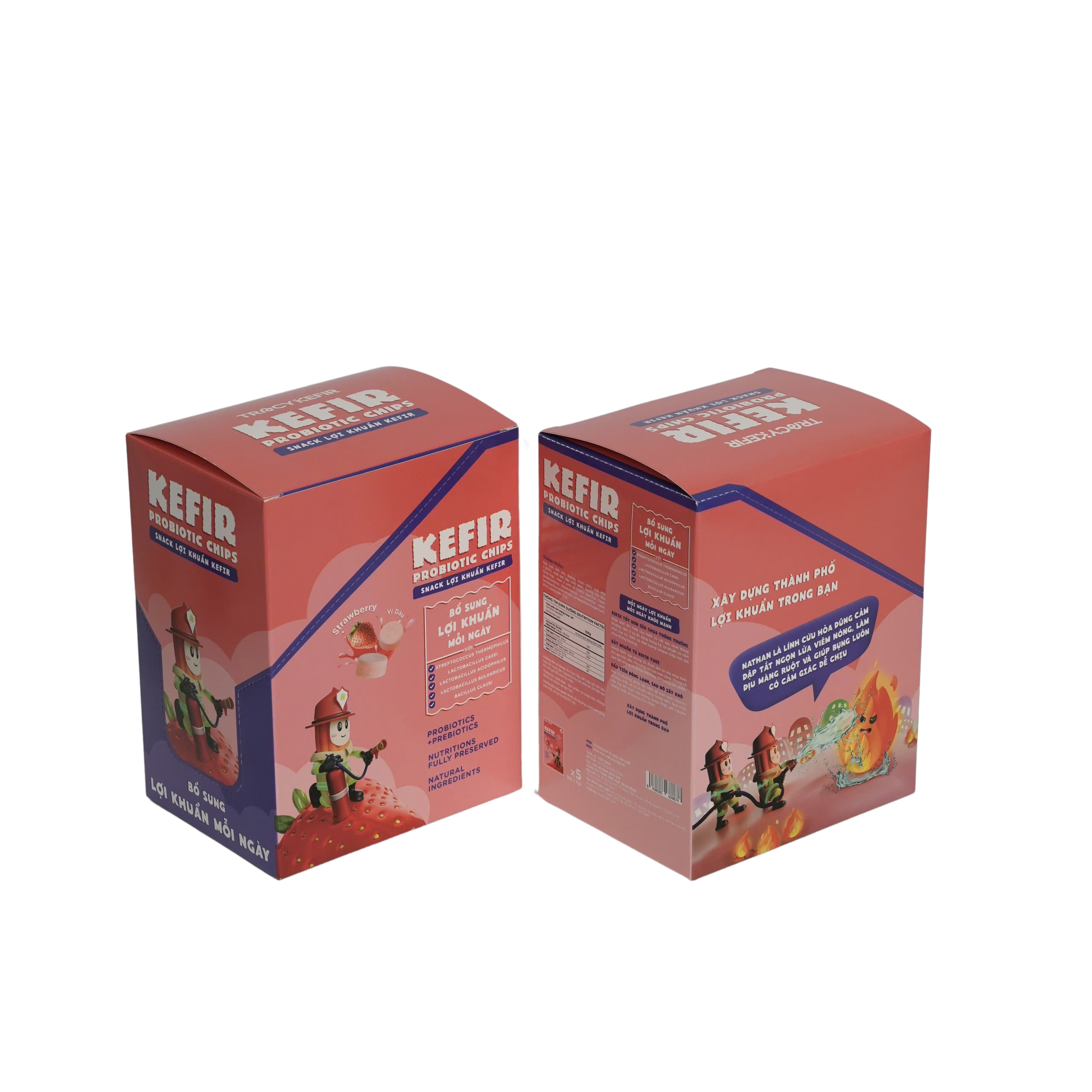 Hộp Snack Lợi Khuẩn Kefir Vị Dâu (5 gói)