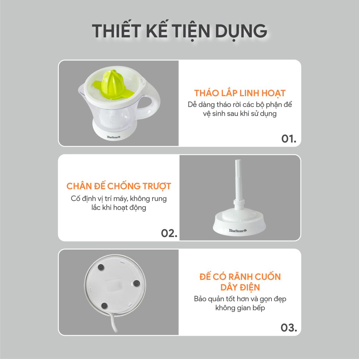 Máy Vắt Cam BlueStone CJB-1129 1 Lít 40W