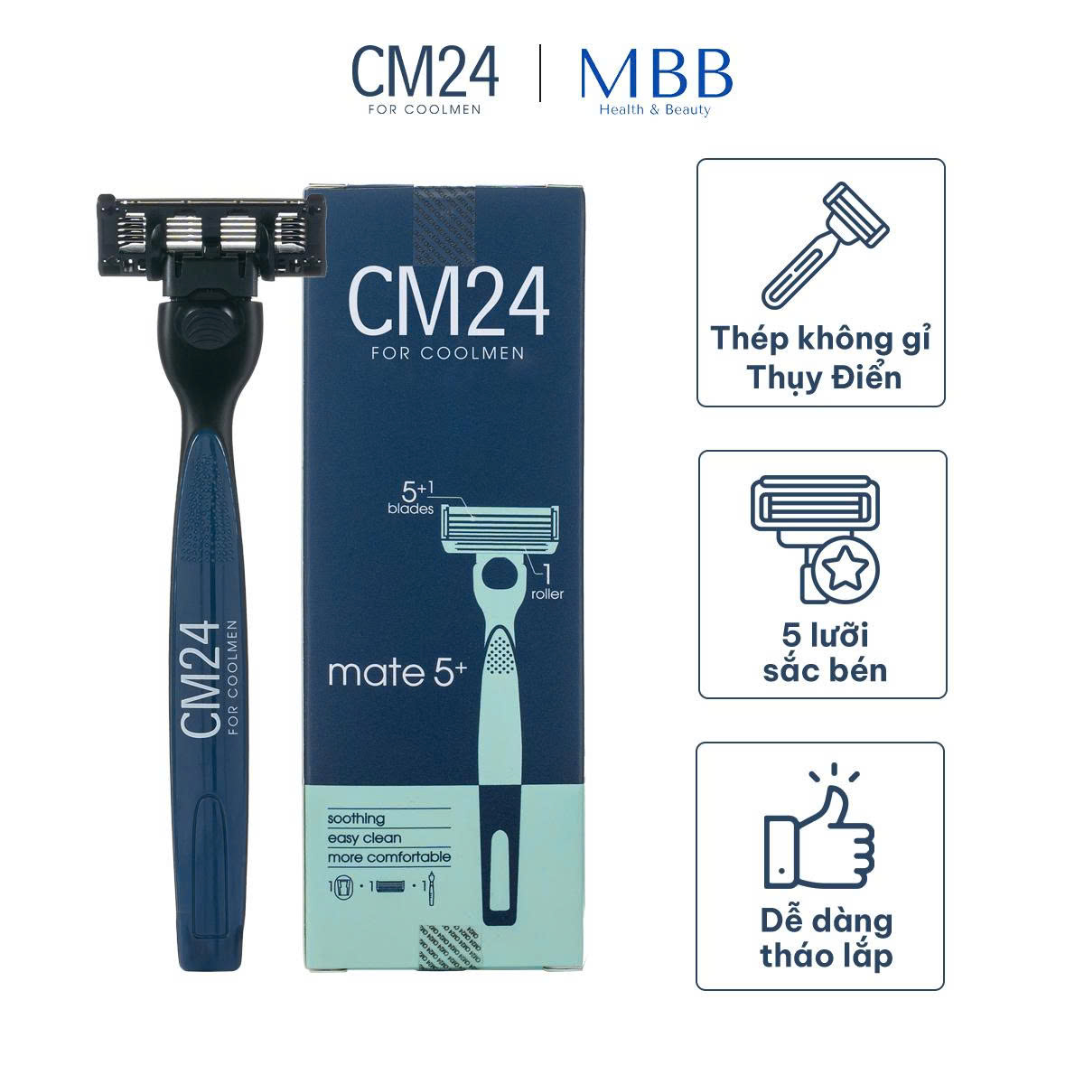 Bộ dao cạo râu CM24 5 lưỡi kèm móc treo - Phân phối chính hãng