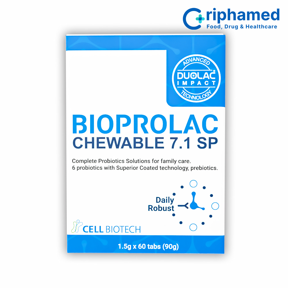 Viên nhai bổ sung lợi khuẩn Bioprolac chewable 7.1 SP (Hộp 60 viên)