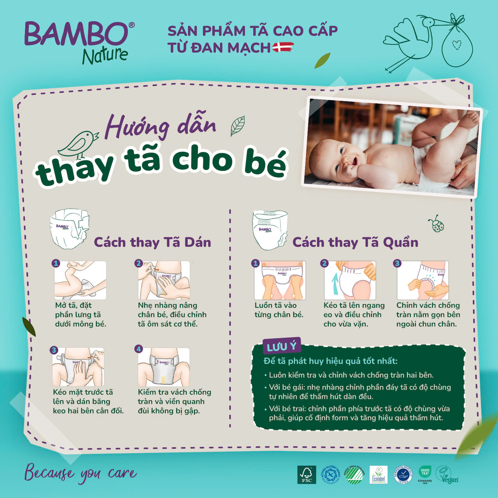 Tã dán trẻ em số 2 - Bambo Nature size 2-S, từ 3-6kg, 30 miếng/gói, bao bì màu xanh