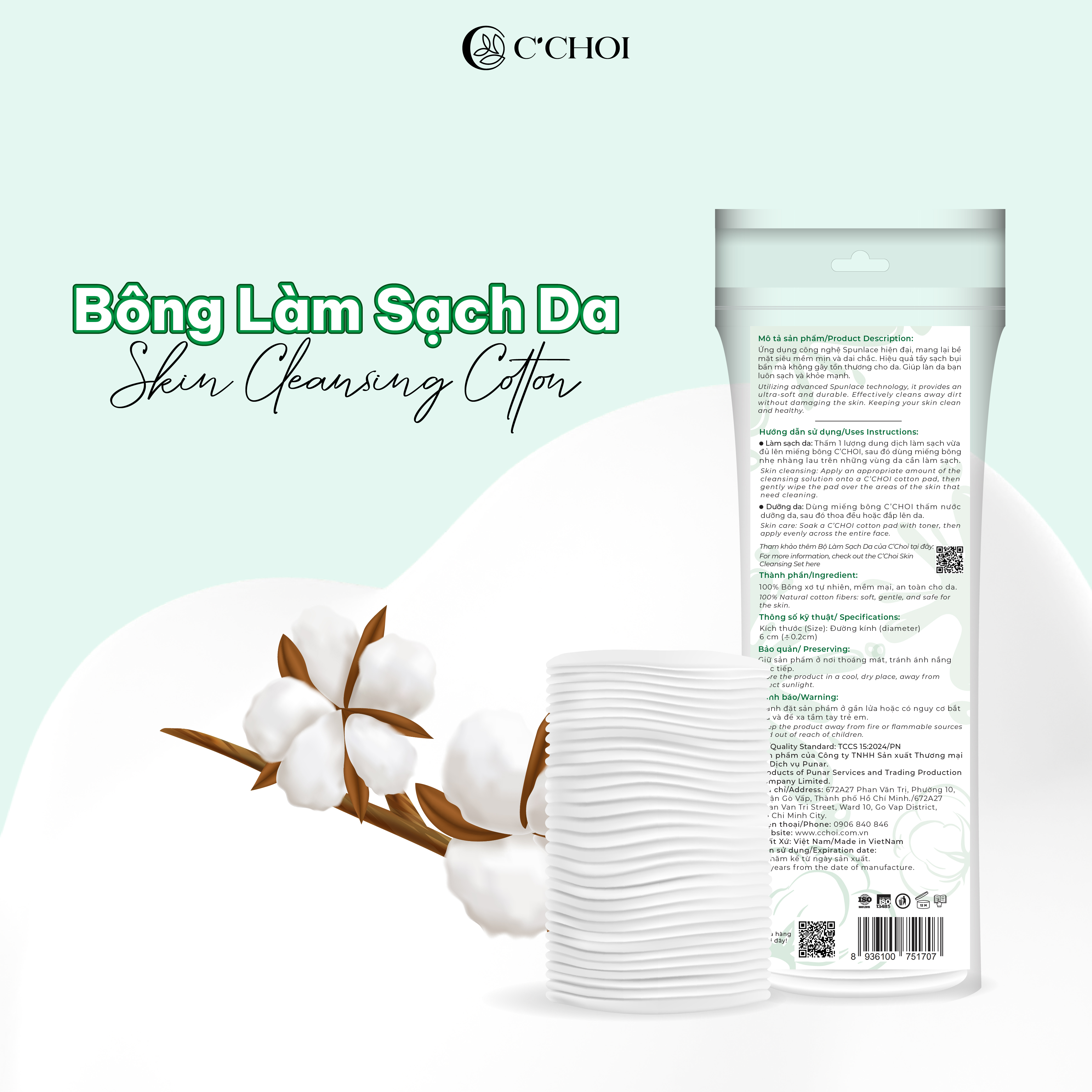 Bông làm sạch da - Skin cleansing cotton