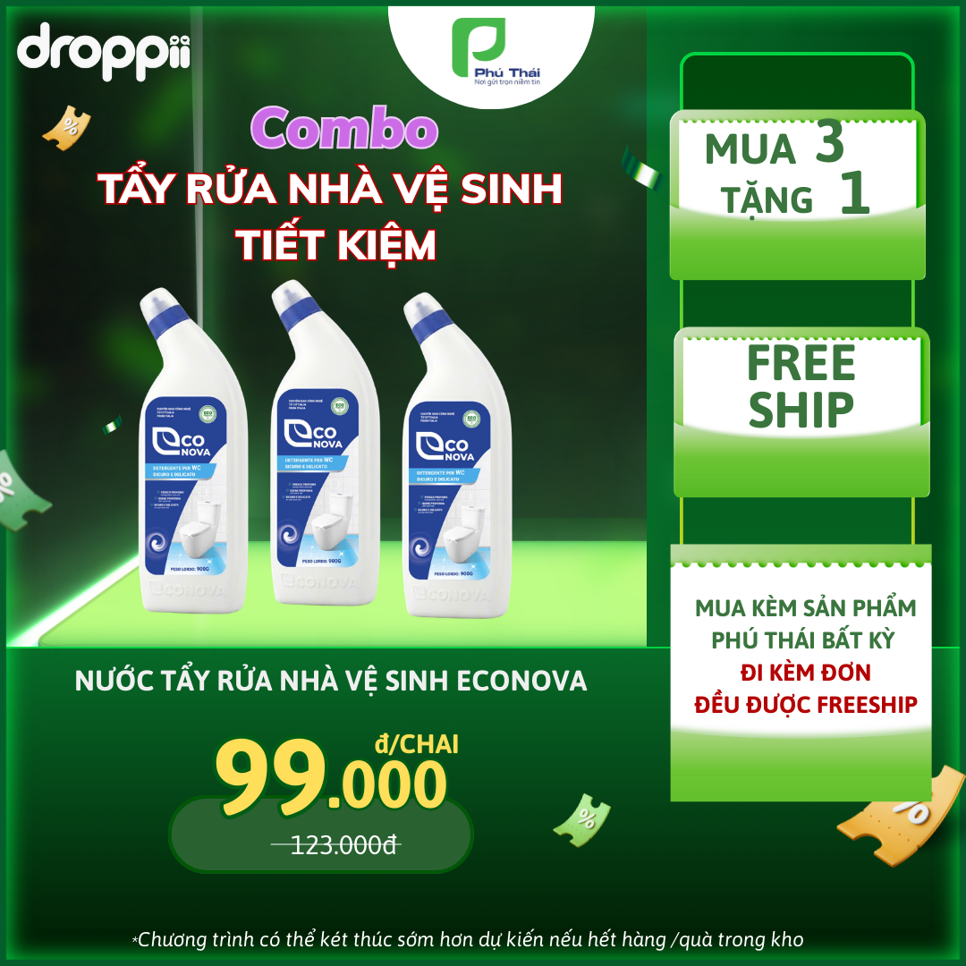 Nước tẩy rửa nhà vệ sinh Econova (Chai 900g)