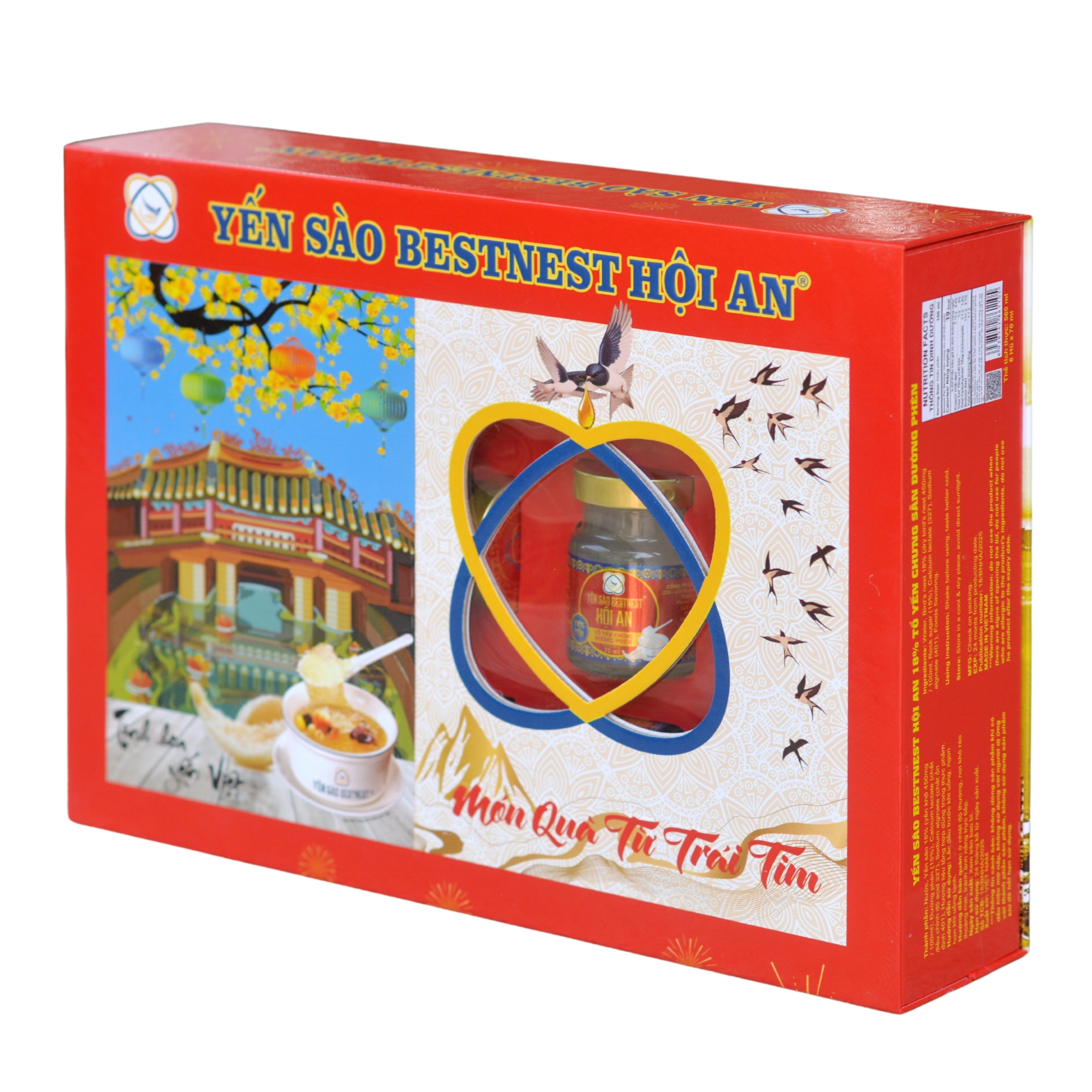Tổ yến chưng sẵn BESTNEST Hội An 18% đường phèn Tết 2026 - Hộp cứng 8 hũ