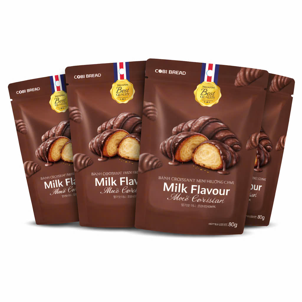 104100_Combo 4 túi bánh snack mini croissant hương socola - Phân phối chính hãng