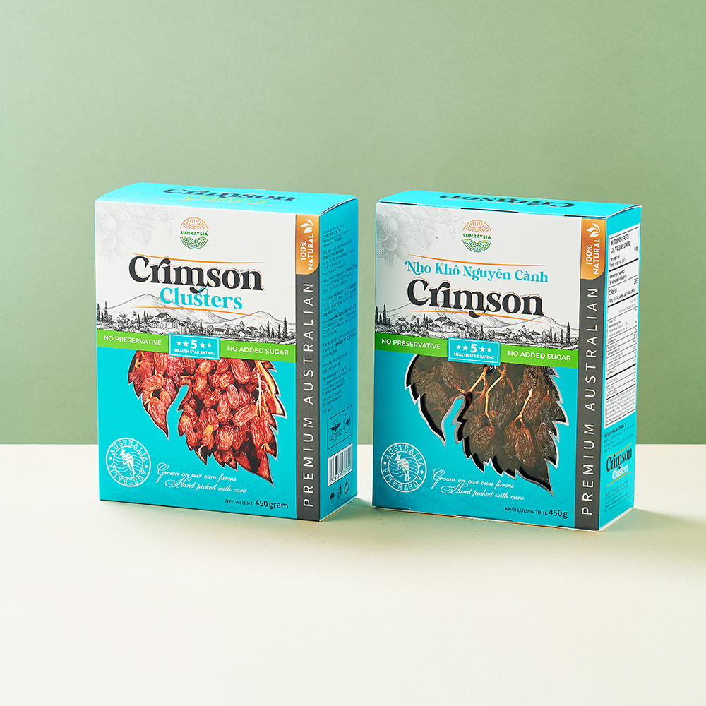 Nho khô nguyên cành Crimson nhập khẩu Úc (450g)